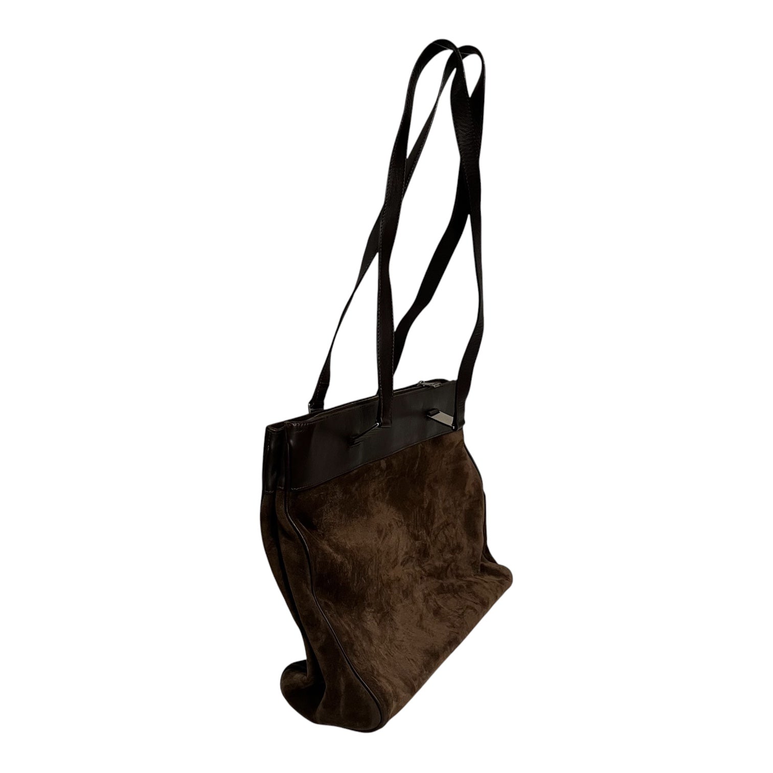 BURBERRYS/Tote Bag/Suede/BRW/vintage leather trim view 3