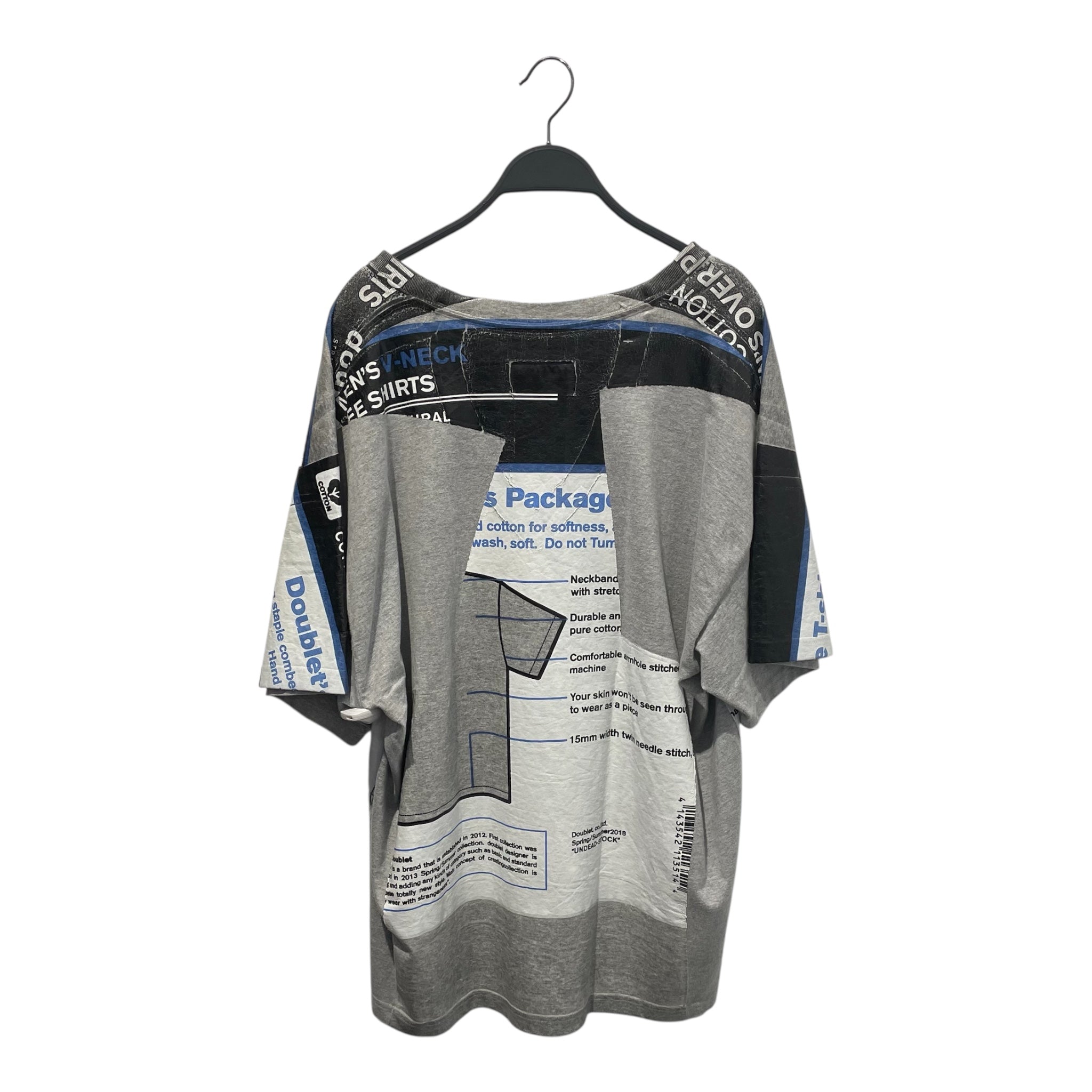 doublet/T-Shirt/M/Cotton/GRY/PLASTIC T SHIRT view 2