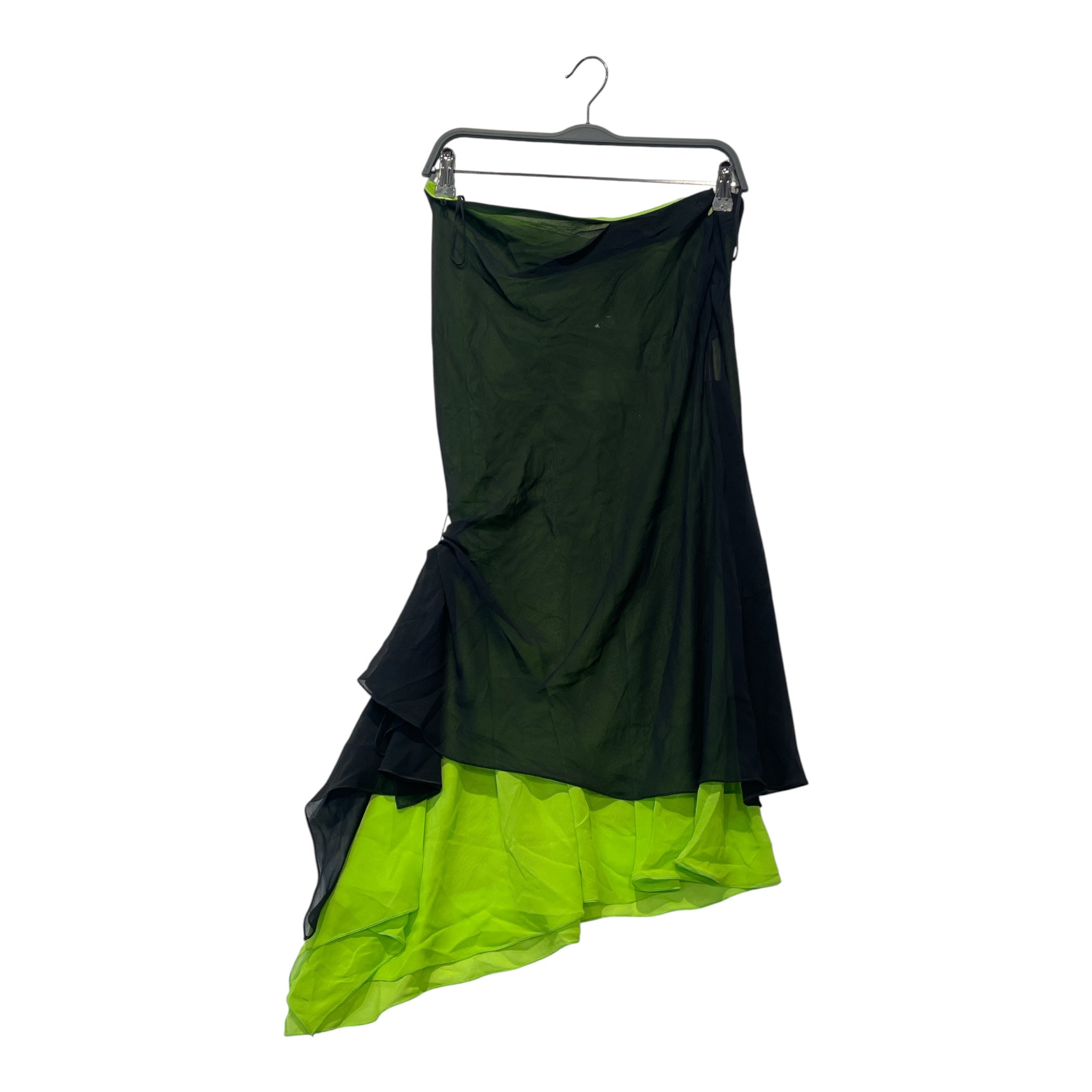 Kiko Kostadinov/Long Skirt/36/Silk/BLK/NEON GREEN LINING view 1
