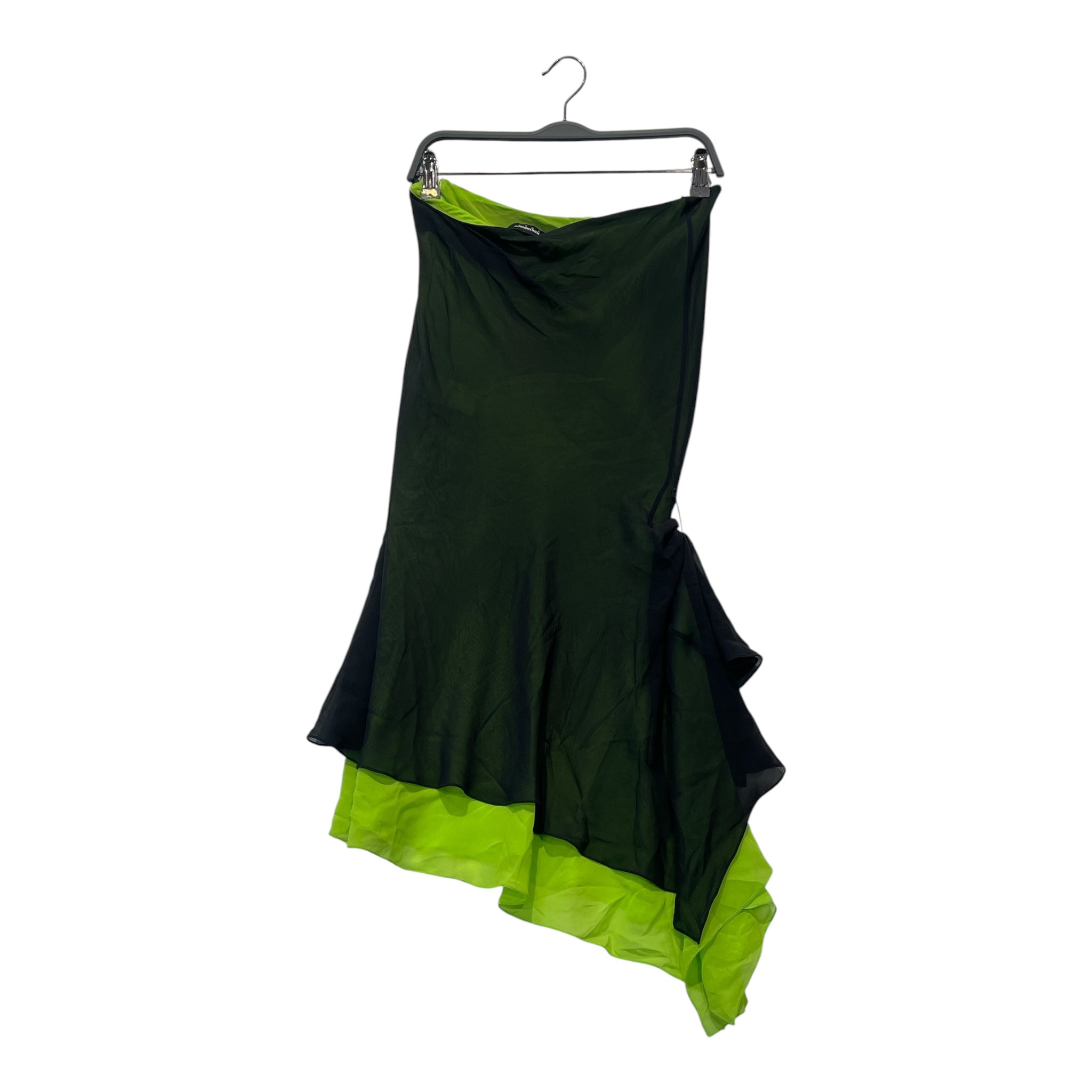 Kiko Kostadinov/Long Skirt/36/Silk/BLK/NEON GREEN LINING view 2
