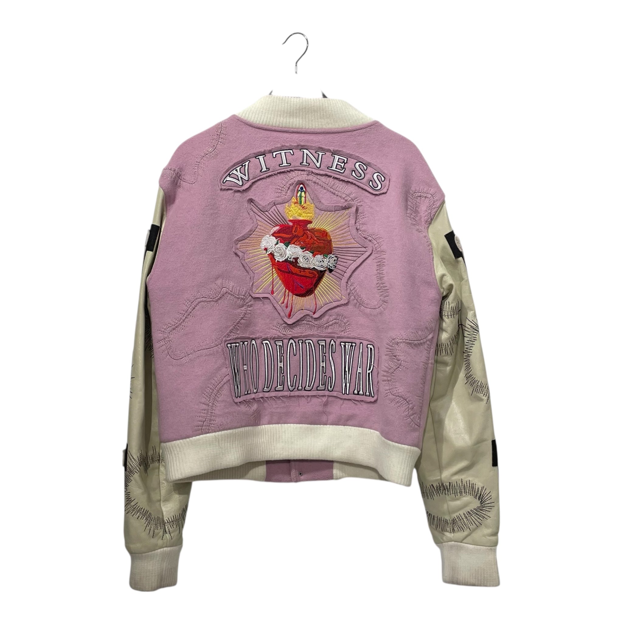 WHO DECIDES WAR/Baseball Jkt/L/PPL/All Over Print/NAMESAKE EMBROIDERED VARSITY view 2