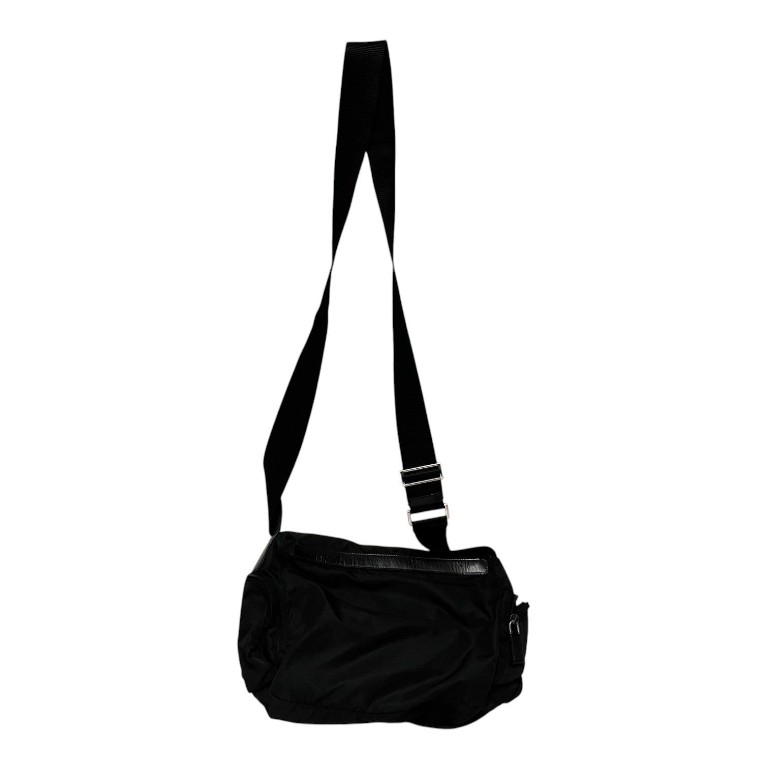 PRADA/Cross Body Bag/Nylon/BLK/messenger double buckle view 2