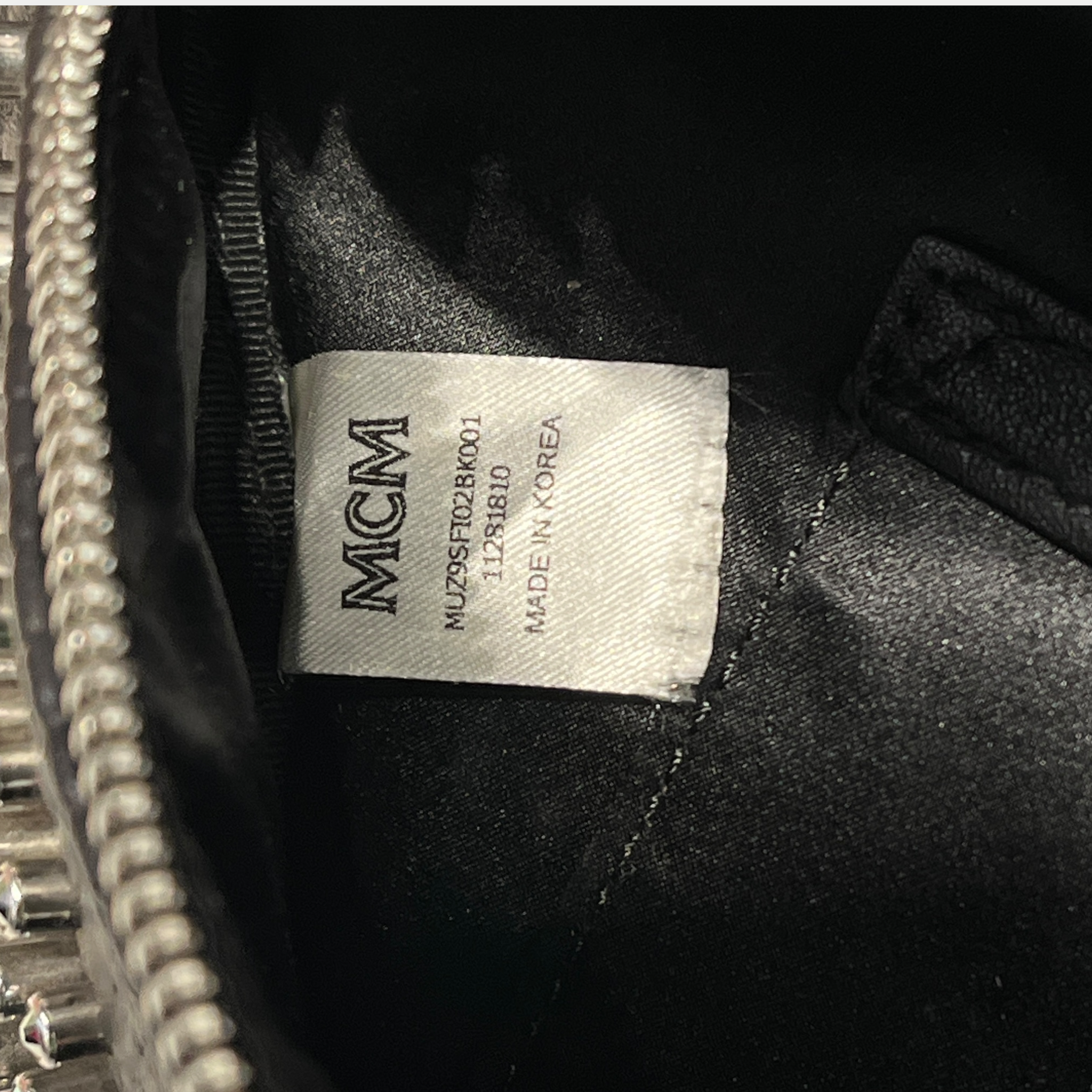 MCM/Fanny Pack/Iridescent/Leather/BLK/Black Rhinestone Lthr Belt Bag view 4