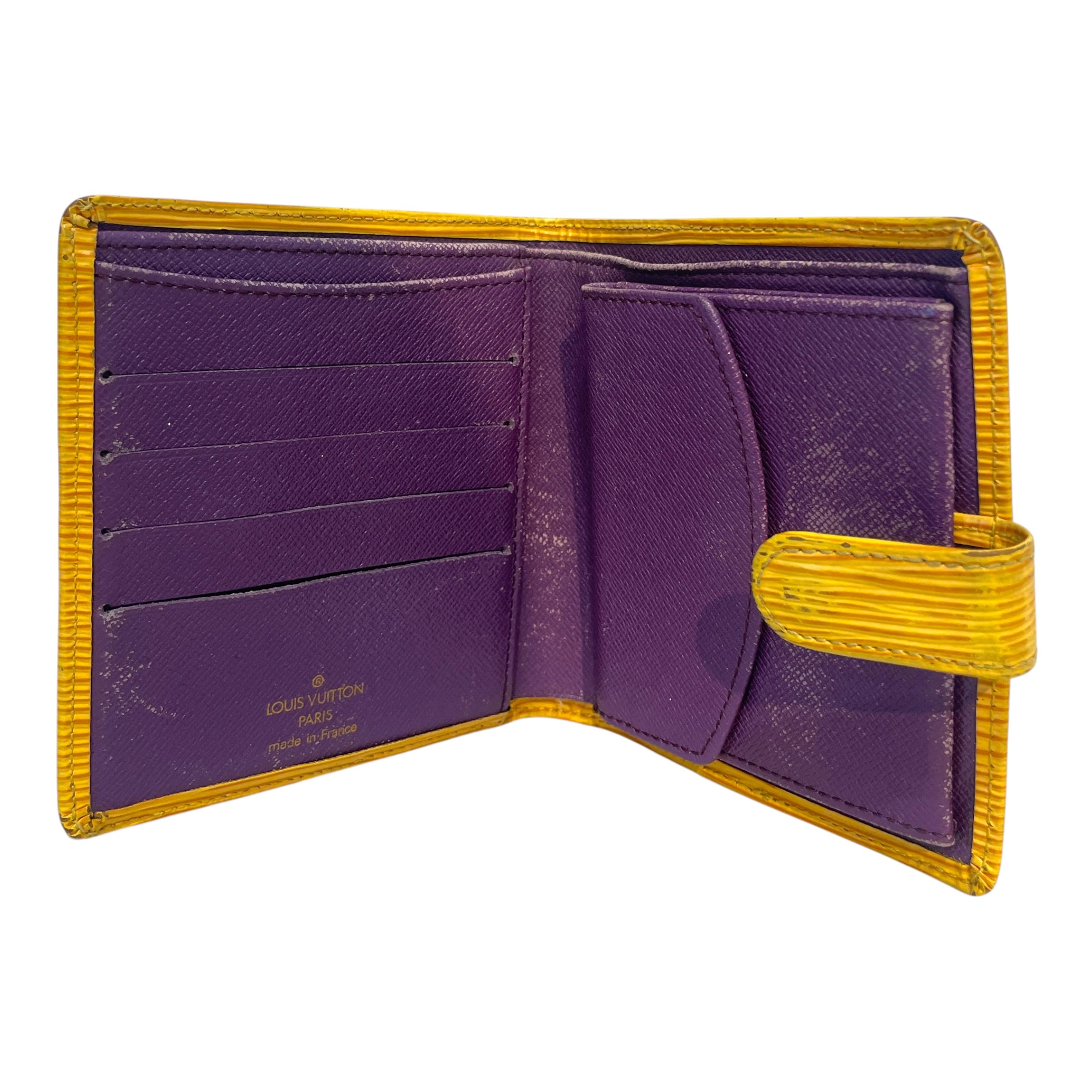 LOUIS VUITTON/Wallet/Monogram/Leather/YEL/Bifold wallet view 3