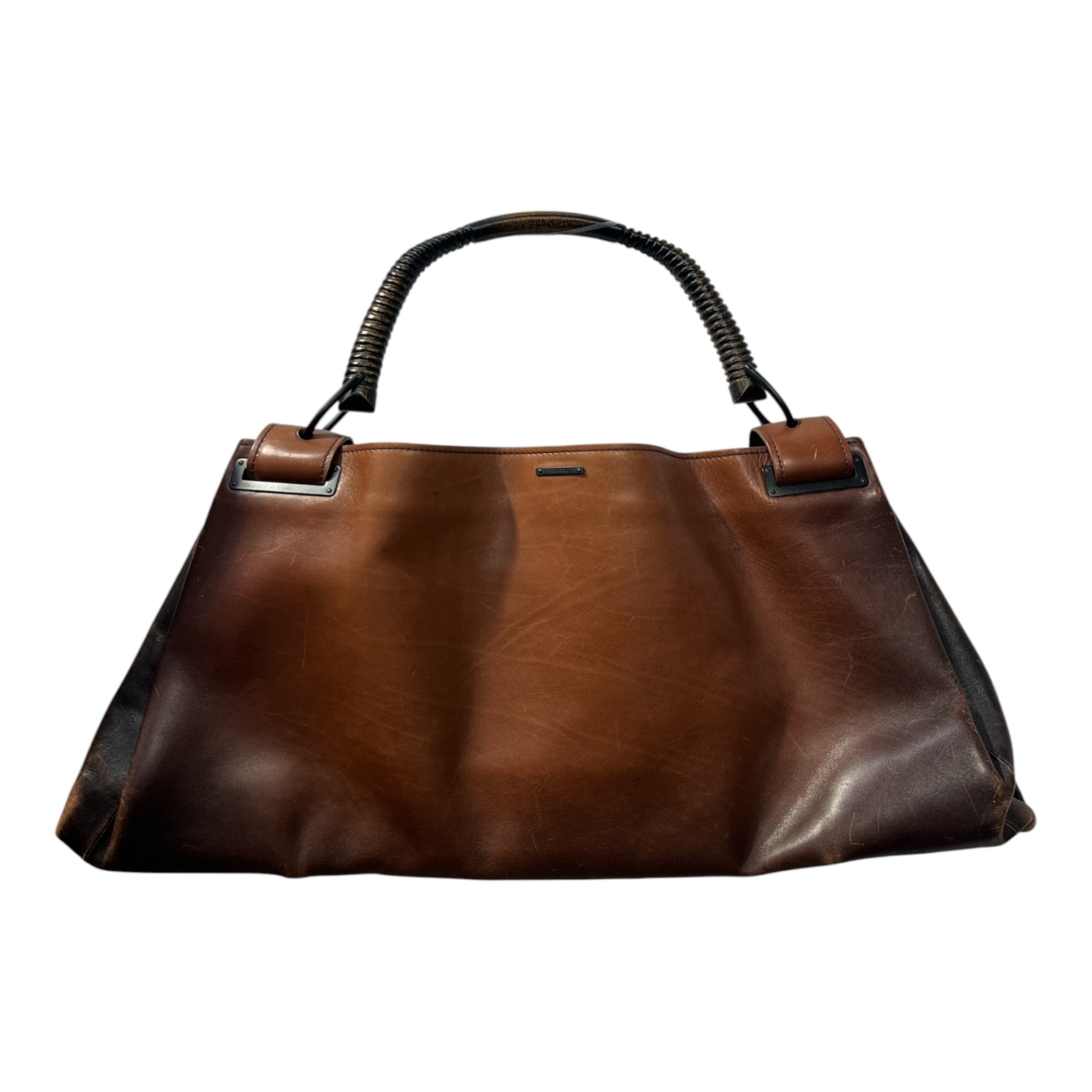 GUCCI/Hand Bag/Leather/BRW/BAMBOO HANDLE view 1