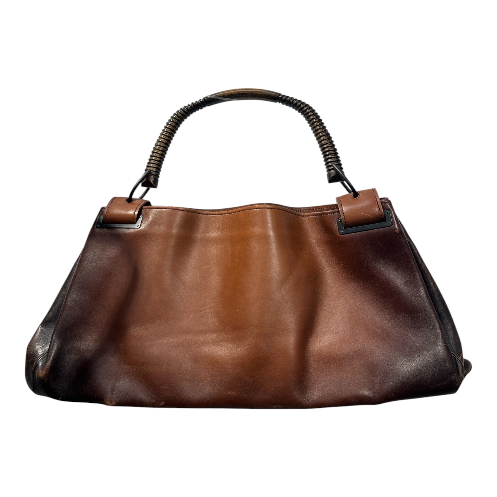 GUCCI/Hand Bag/Leather/BRW/BAMBOO HANDLE view 2