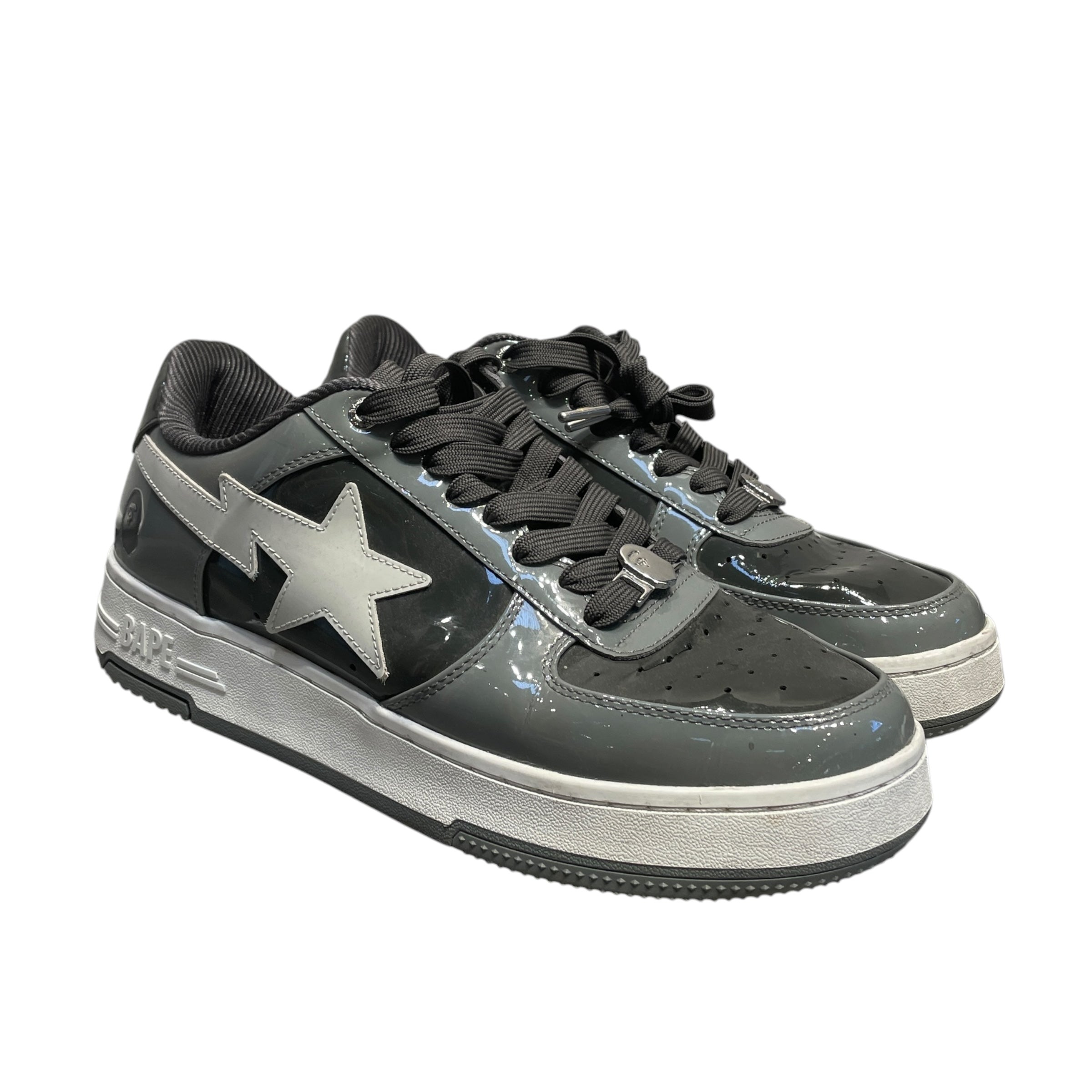 BAPE STA!/Low-Sneakers/UK 9.5/Leather/GRY/ view 1