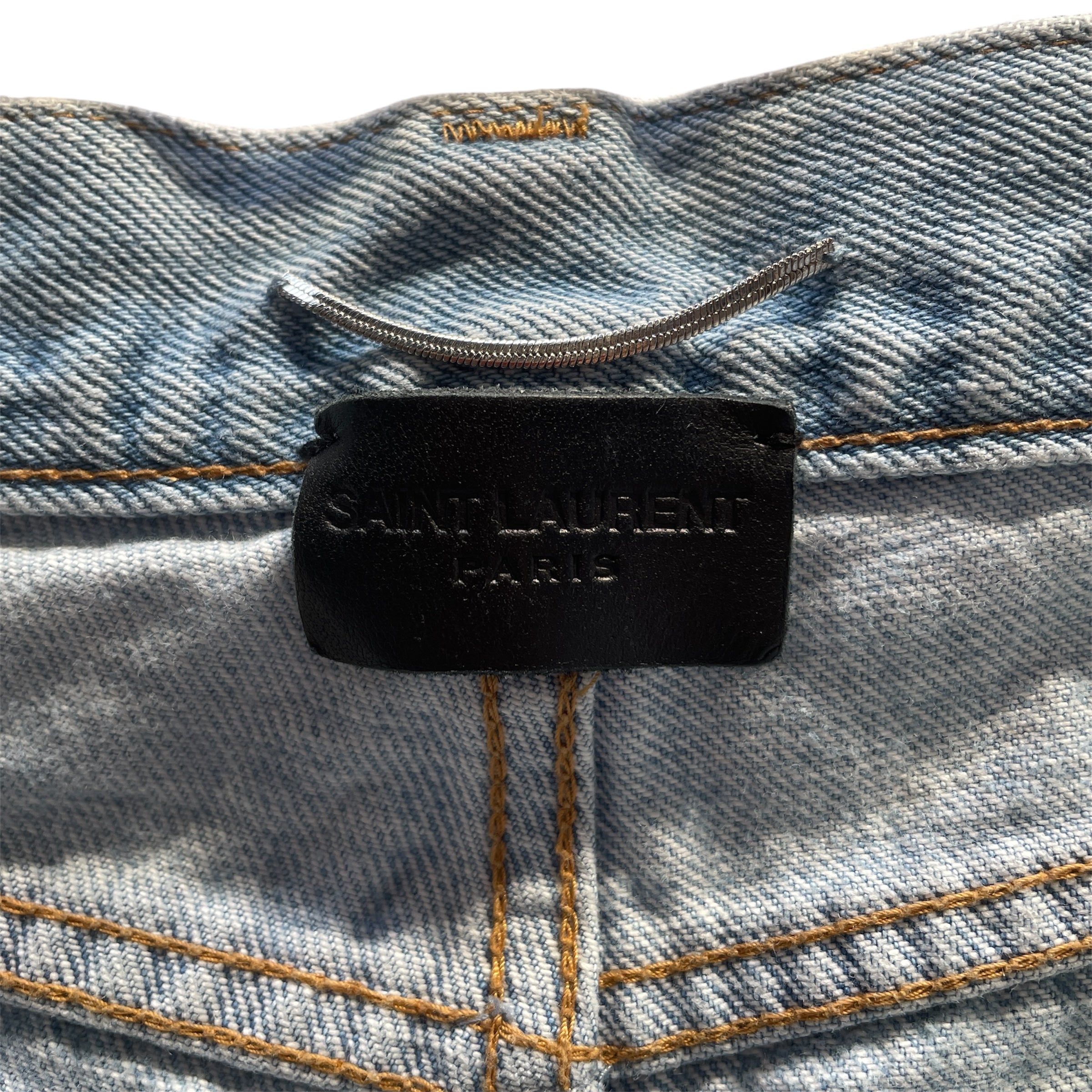 SAINT LAURENT/Straight Pants/29/Denim/BLU/black stiched view 3
