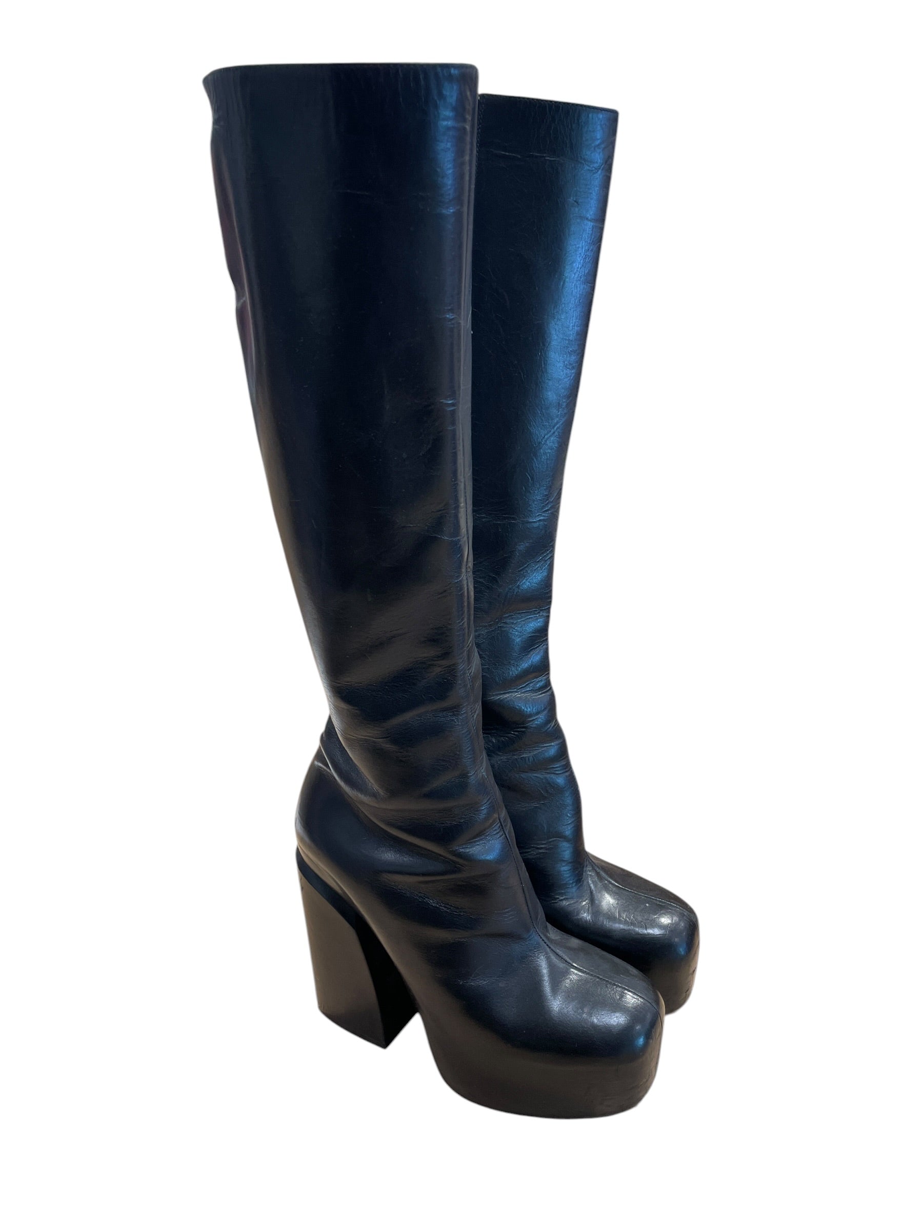 DRIES VAN NOTEN/Long Boots/EU 41/Leather/BLK/Platforms view 1