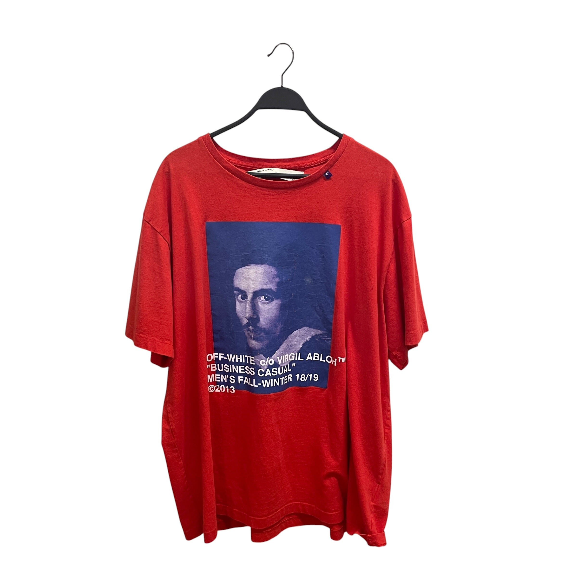 OFF-WHITE/T-Shirt/L/Cotton/RED/Graphic/"BUSINESS CASUAL" view 1