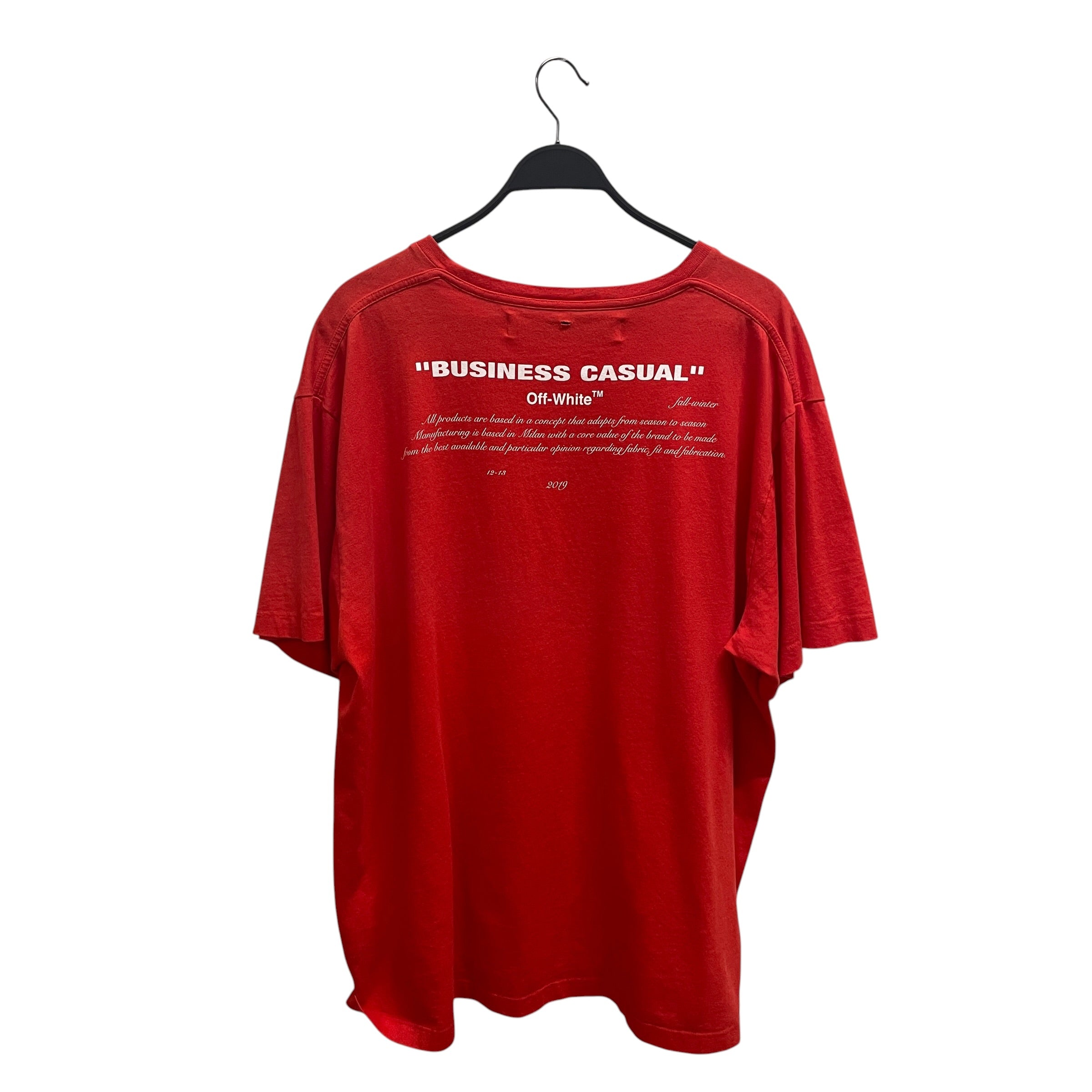 OFF-WHITE/T-Shirt/L/Cotton/RED/Graphic/"BUSINESS CASUAL" view 2