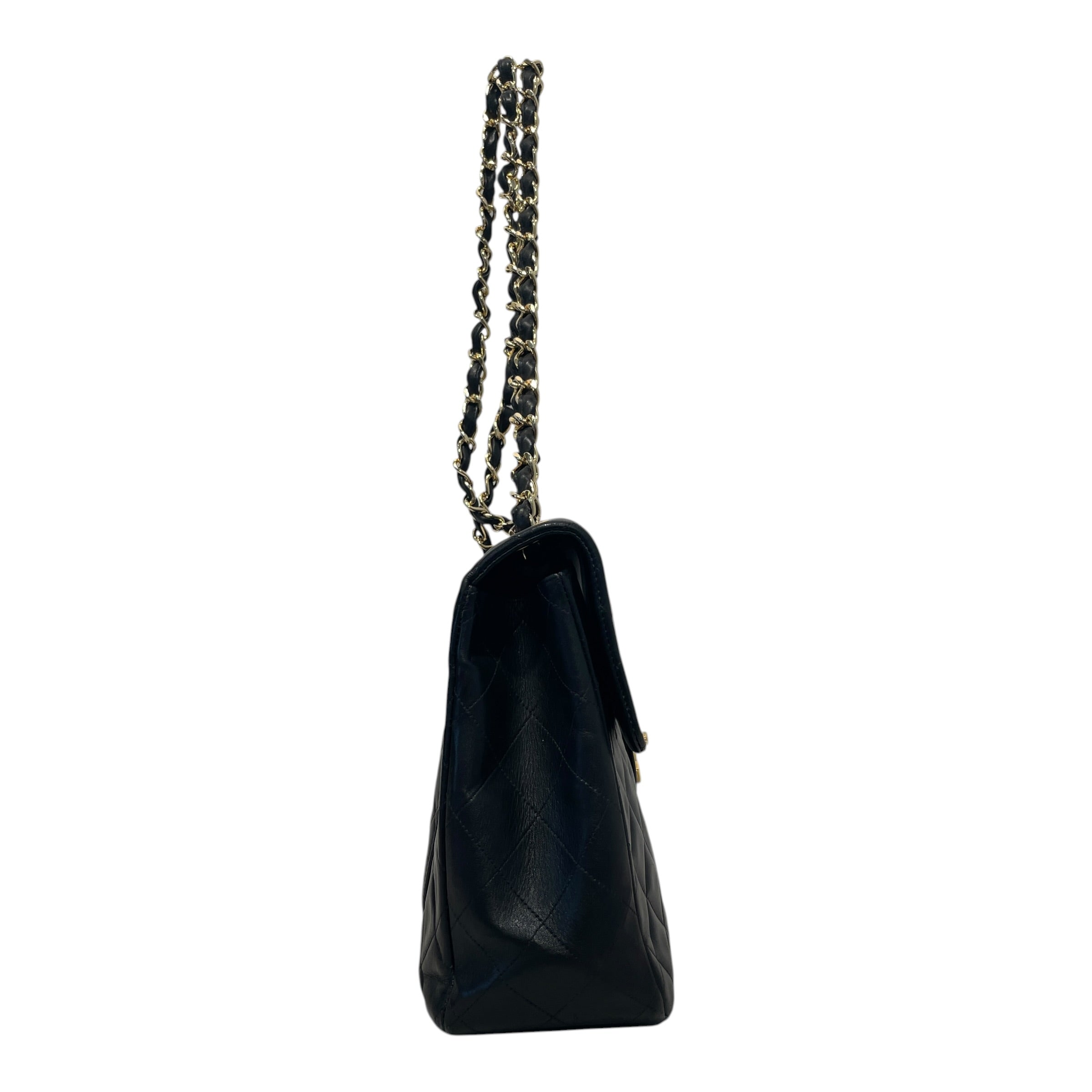 CHANEL/Hand Bag/Leather/BLK/Vintage Jumbo Quilted Bag view 3