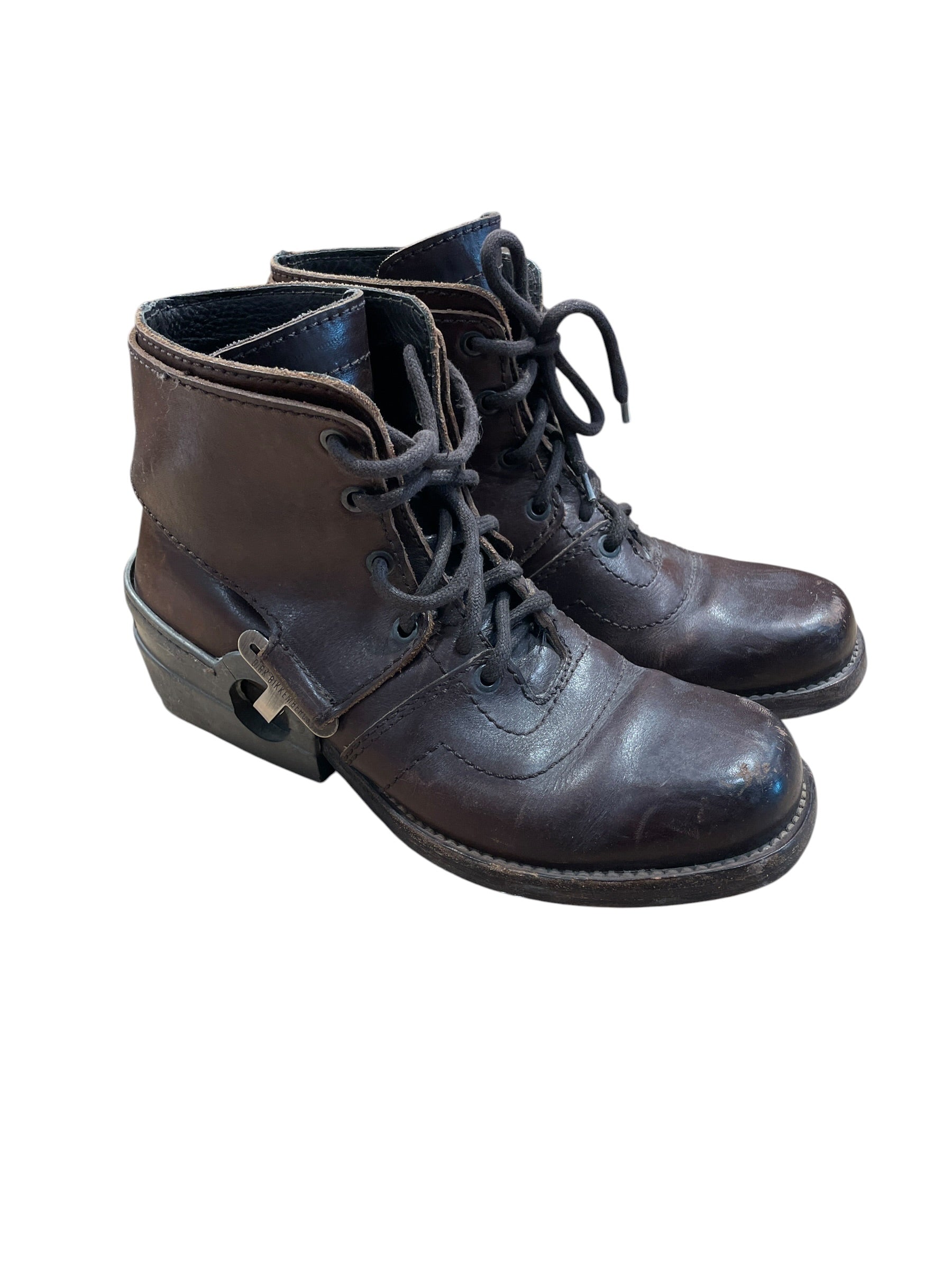 DIRK BIKKEMBERGS/Lace Up Boots/EU 41/Leather/BRW/Heel Clasp view 1