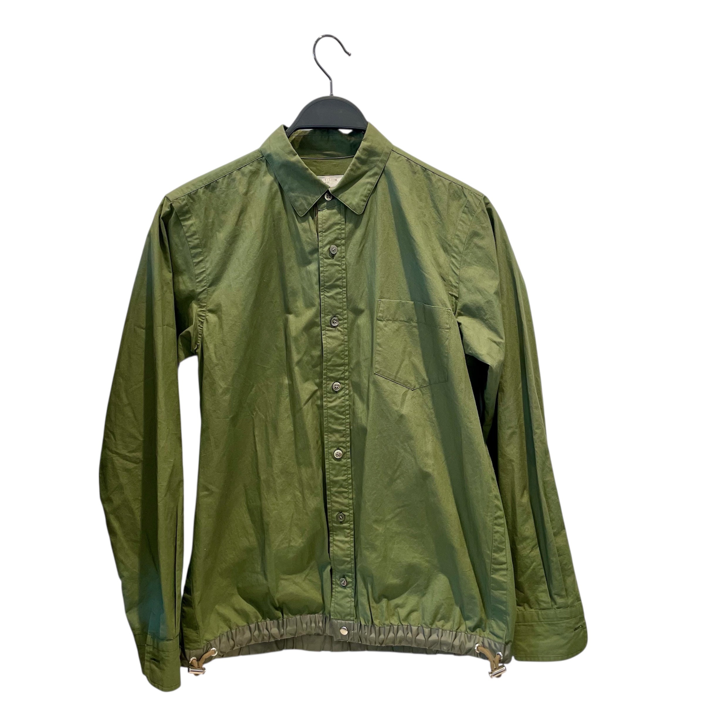 Sacai/Polo Shirt/M/Nylon/GRN/Sacai Drawstring shirt view 1