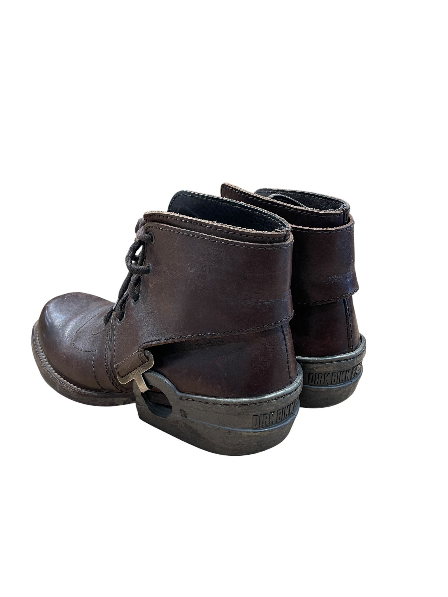 DIRK BIKKEMBERGS/Lace Up Boots/EU 41/Leather/BRW/Heel Clasp view 2