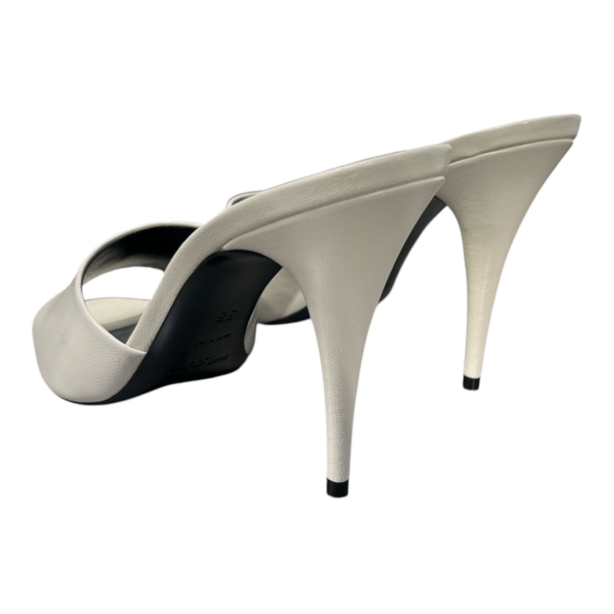 SAINT LAURENT/Heels/EU 38/Leather/WHT/BLACK SOLE view 2