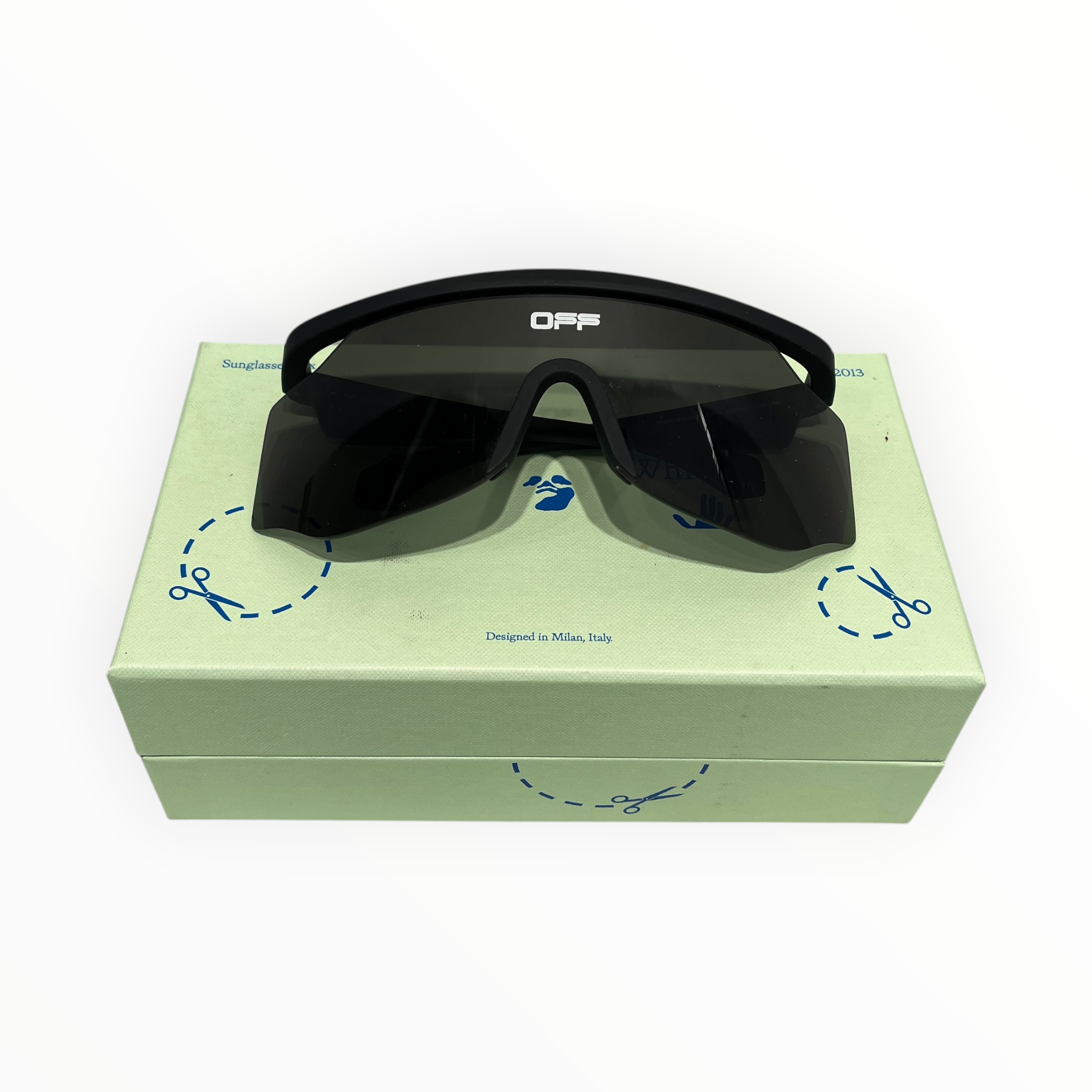 OFF-WHITE/Sunglasses/Graphic/Plastic/BLK/M's/Mask Logo Sunglasses Lettering view 1