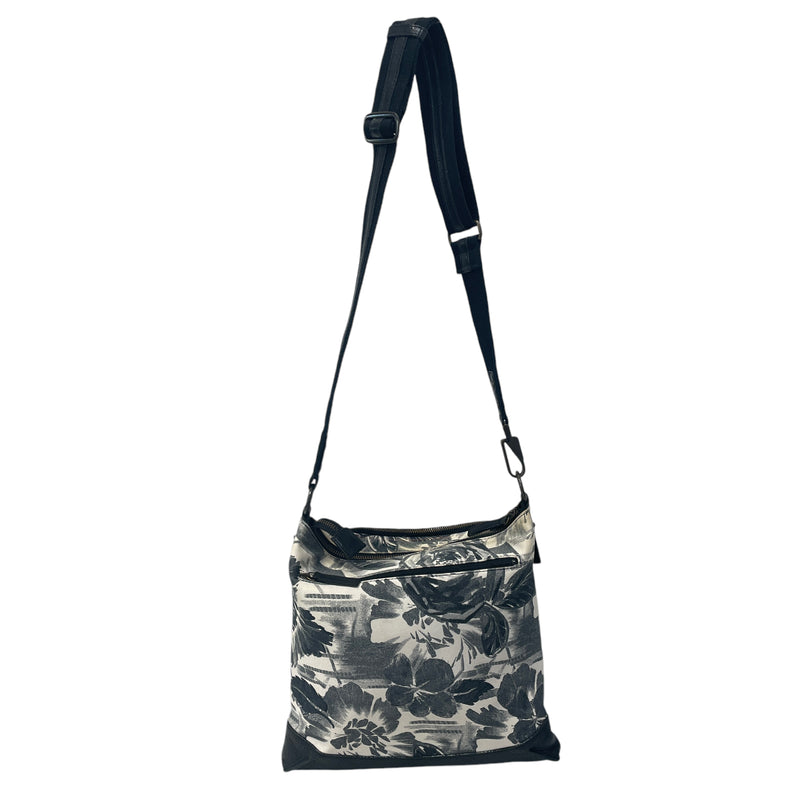 Jean Paul Gaultier/Cross Body Bag/Graphic/Cotton/WHT/BLK/water color rose