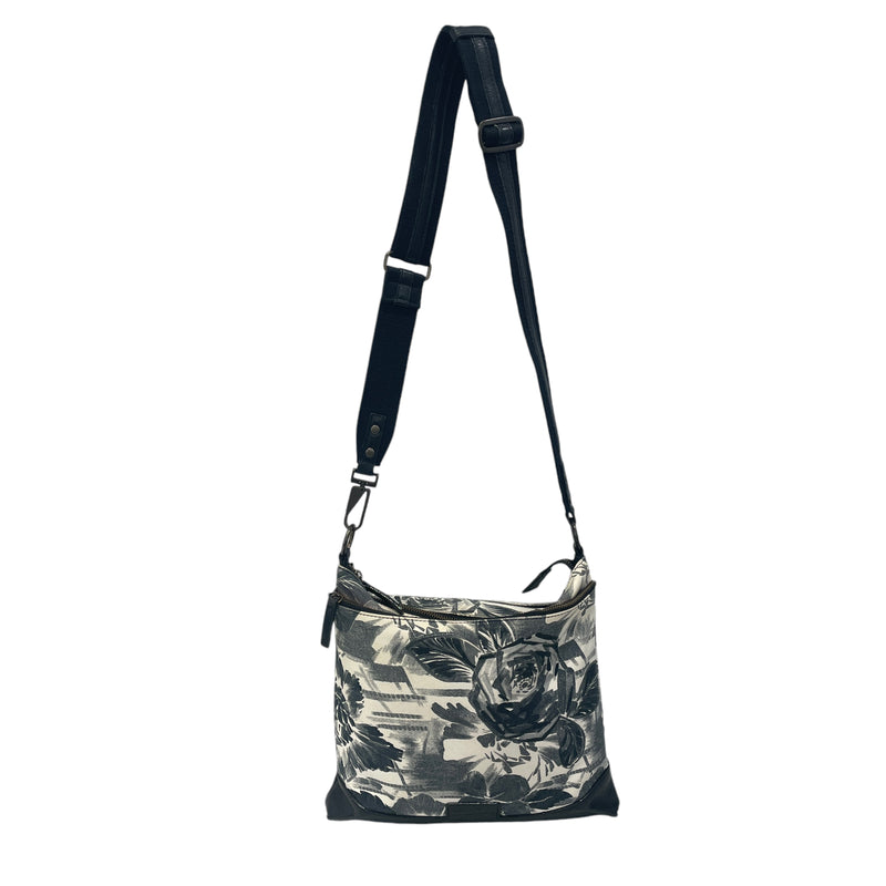 Jean Paul Gaultier/Cross Body Bag/Graphic/Cotton/WHT/BLK/water color rose