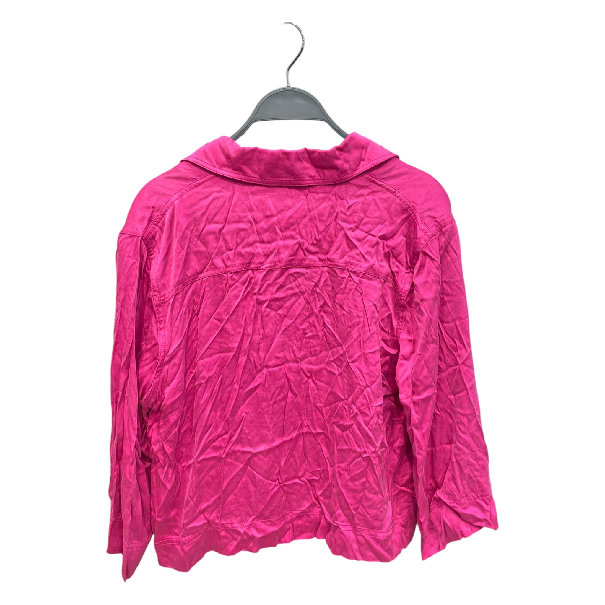 GANNI/Shirt/40/PNK/Pink Washed Satin Crop Shirt view 2