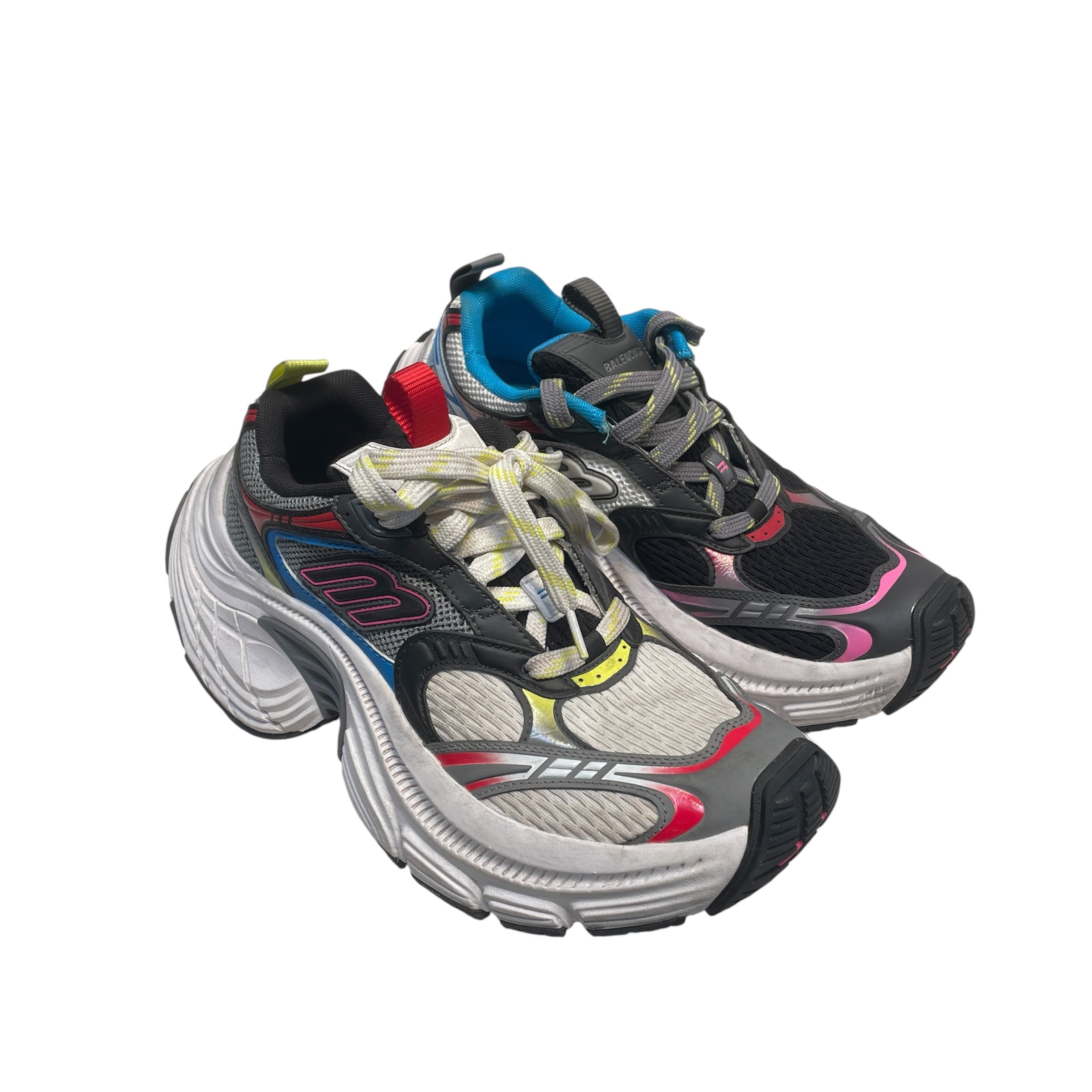 BALENCIAGA/Low-Sneakers/EU 42/Cotton/MLT/white right black left view 1