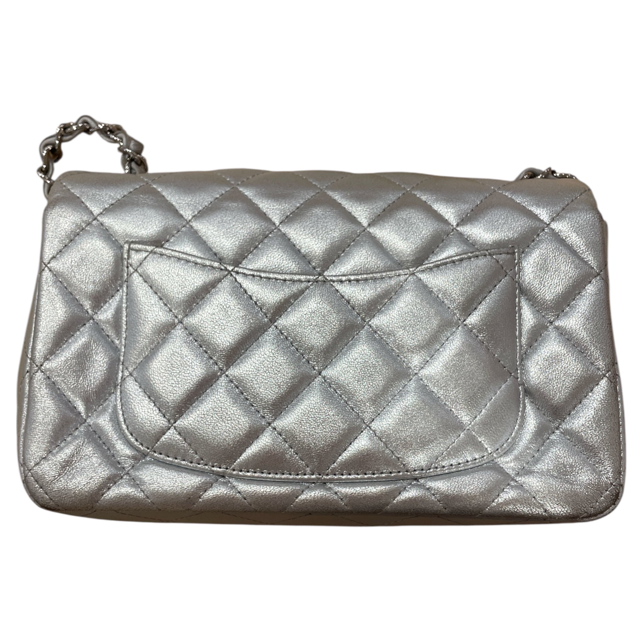 CHANEL/Cross Body Bag/Leather/SLV/Classique Quilted Crossbody view 8