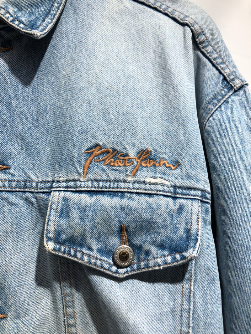 PHAT FARM/Denim Jkt/XL/Denim/IDG/Double Breasted/Light Wash