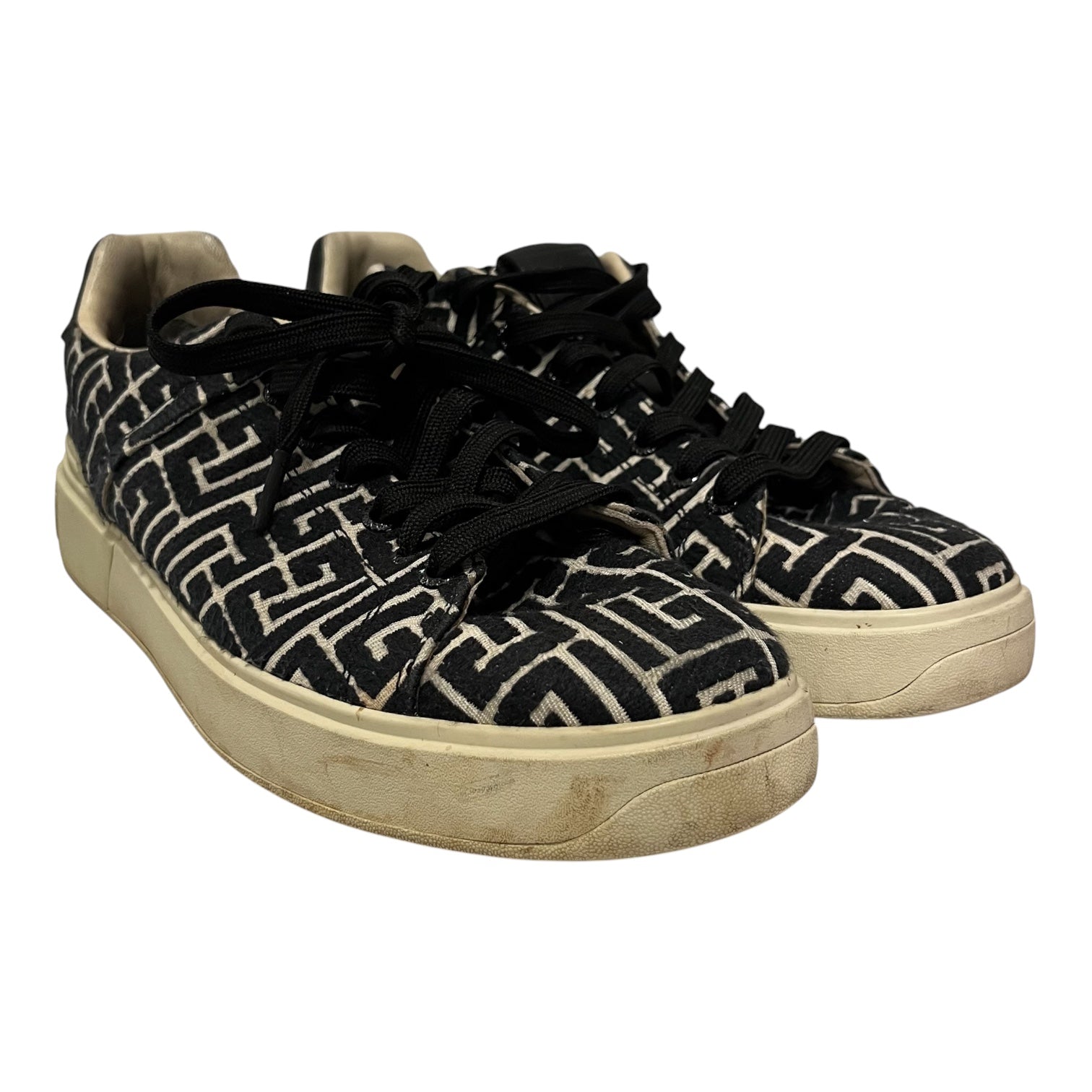 BALMAIN/Low-Sneakers/US 10/BLK/b court view 1