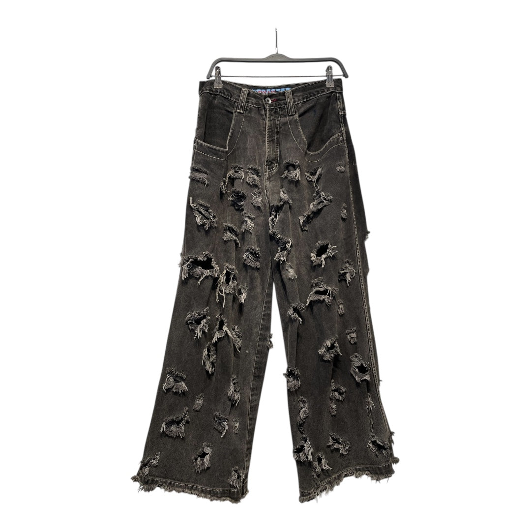 JNCO/Wide Leg Pants/26/Denim/GRY/twin cannons distressed view 2