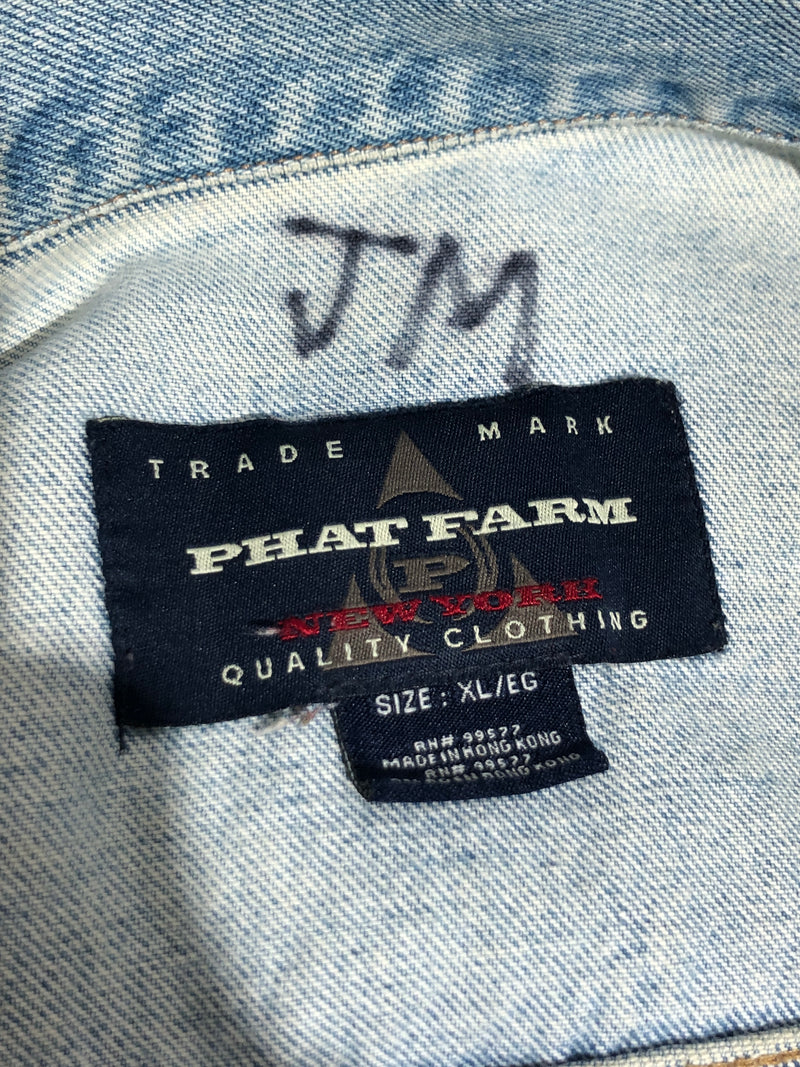 PHAT FARM/Denim Jkt/XL/Denim/IDG/Double Breasted/Light Wash