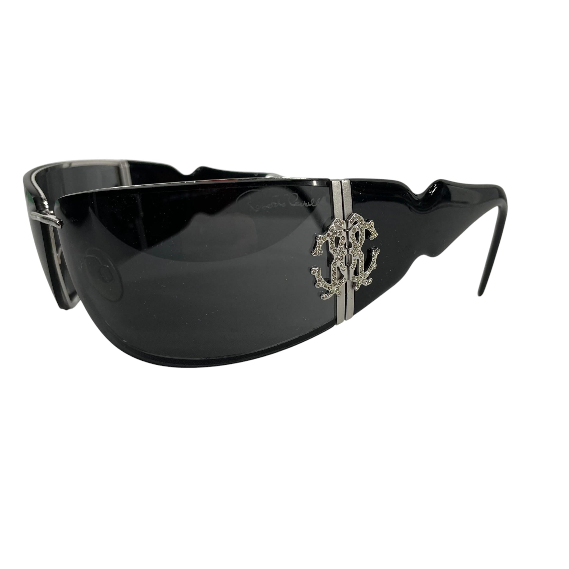 roberto cavalli/Sunglasses/Plastic/BLK/rhinetsone logo on side view 2