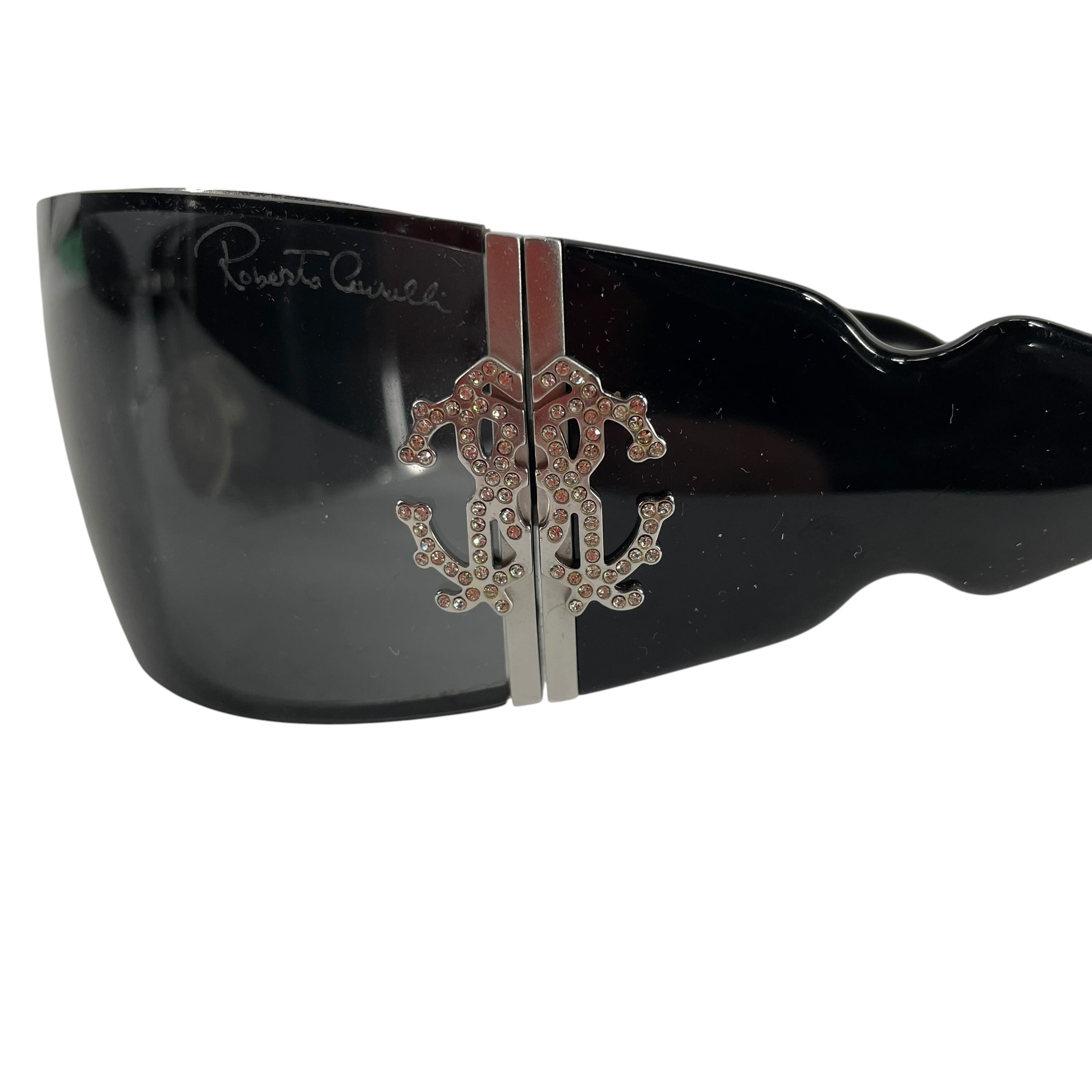 roberto cavalli/Sunglasses/Plastic/BLK/rhinetsone logo on side view 3