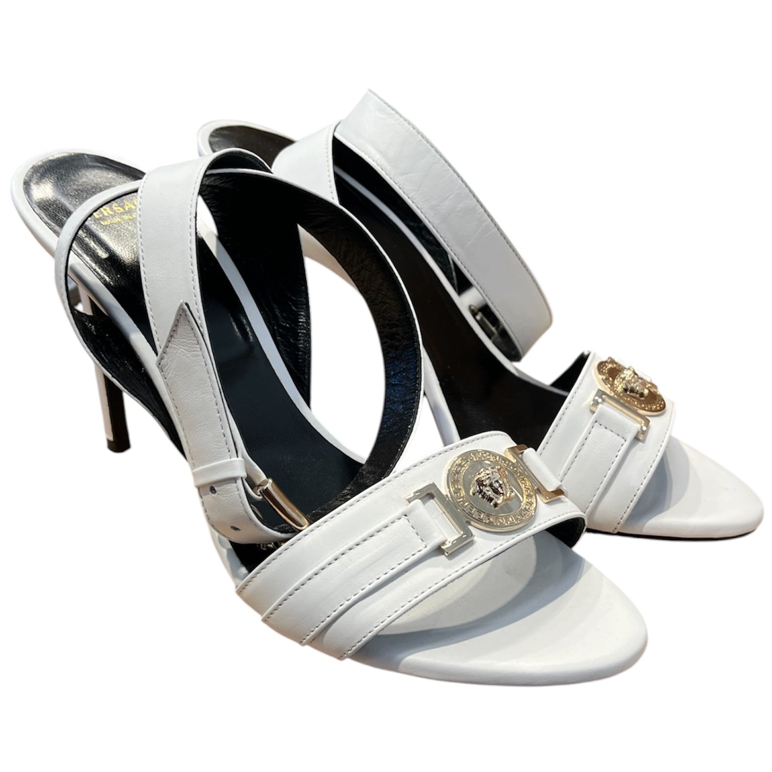 VERSACE/Heels/US 4/Leather/WHT/ANKLE STRAP view 1