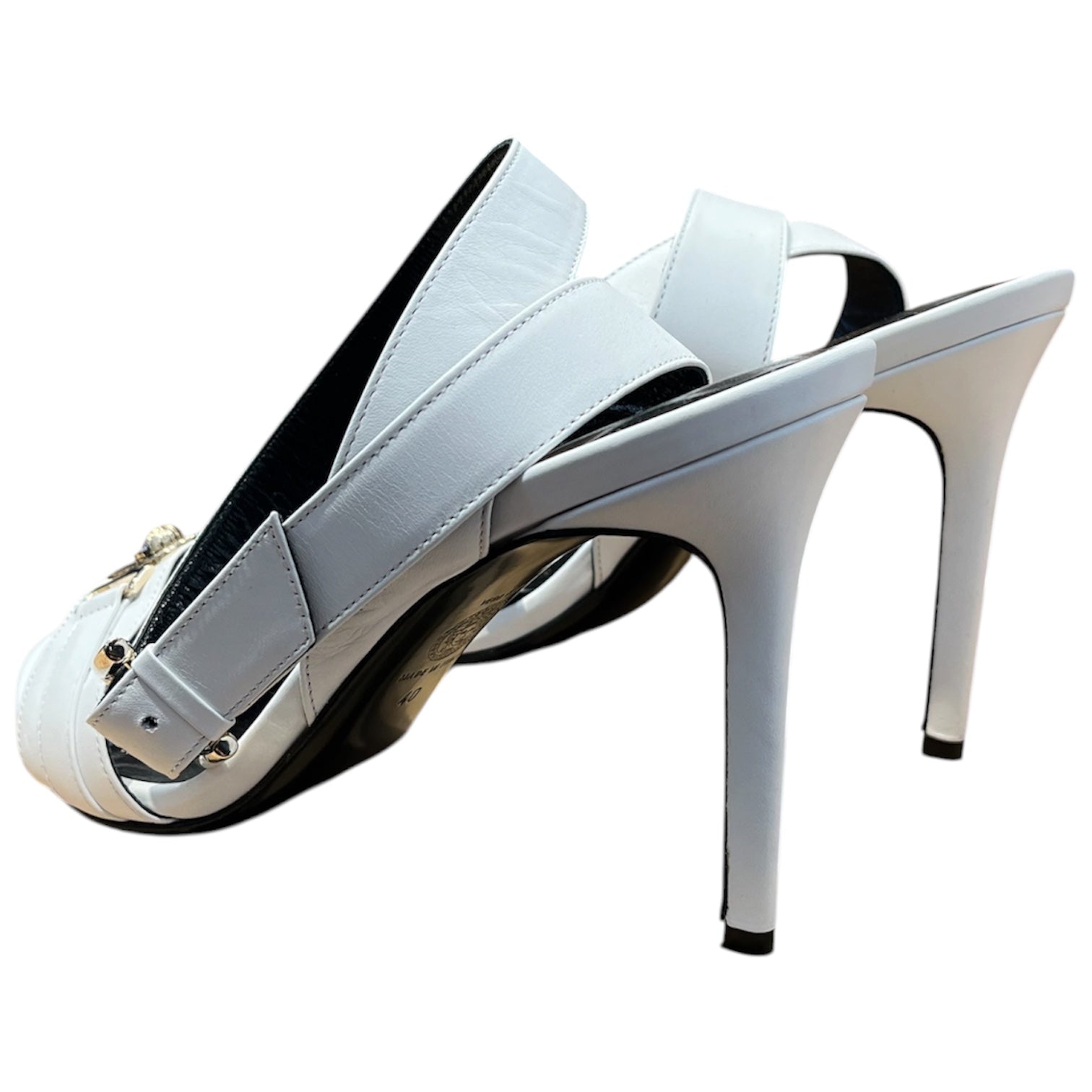 VERSACE/Heels/US 4/Leather/WHT/ANKLE STRAP view 2