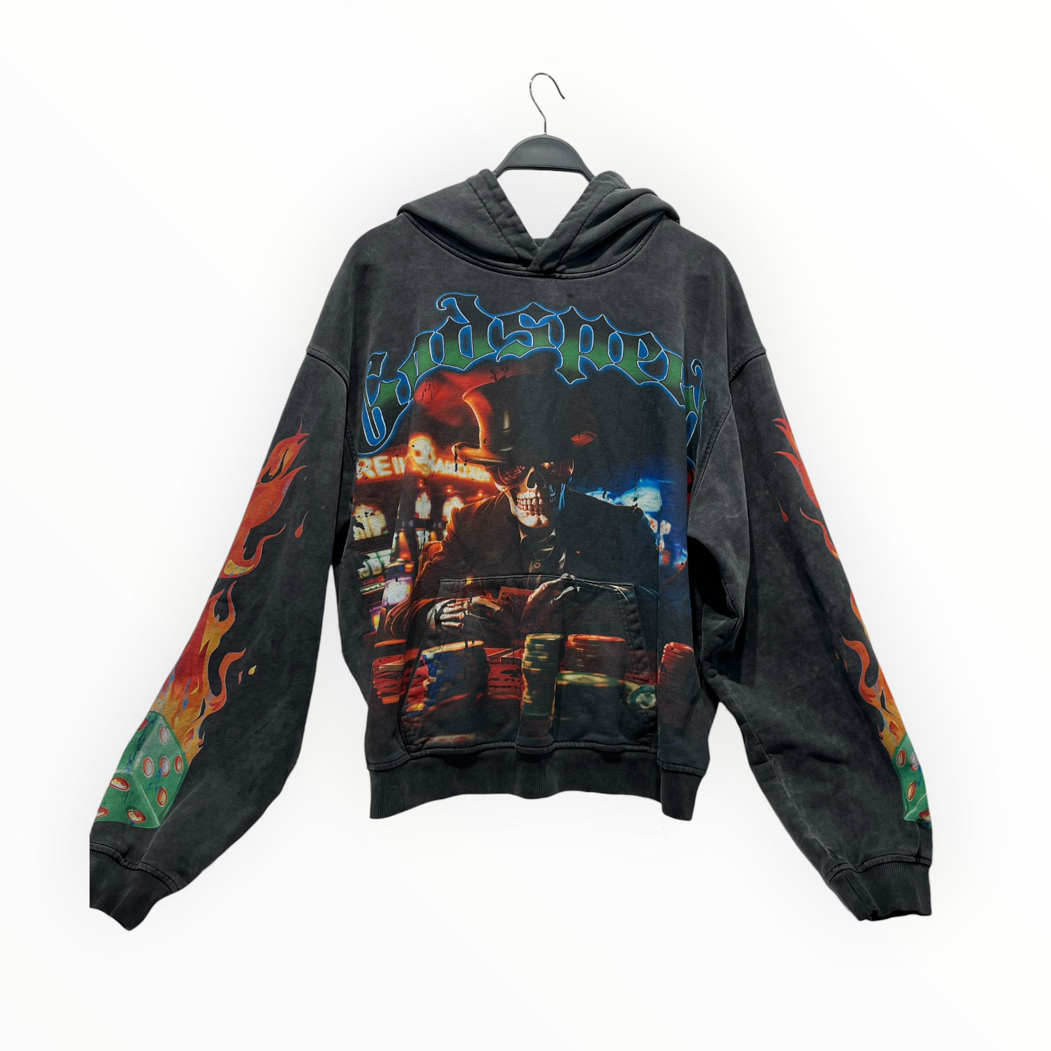 GODSPEED NEW YORK/Hoodie/XL/Graphic/Nylon/GRY/Life Is A Gamble Hoodie view 1