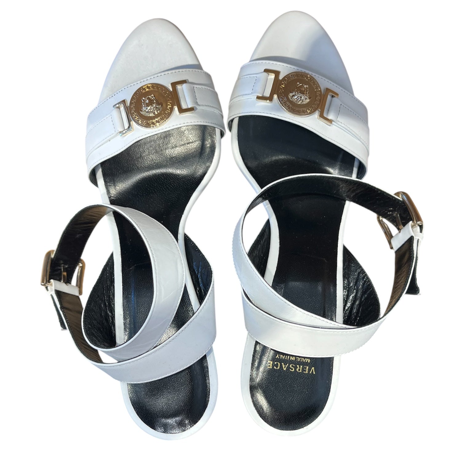VERSACE/Heels/US 4/Leather/WHT/ANKLE STRAP view 3