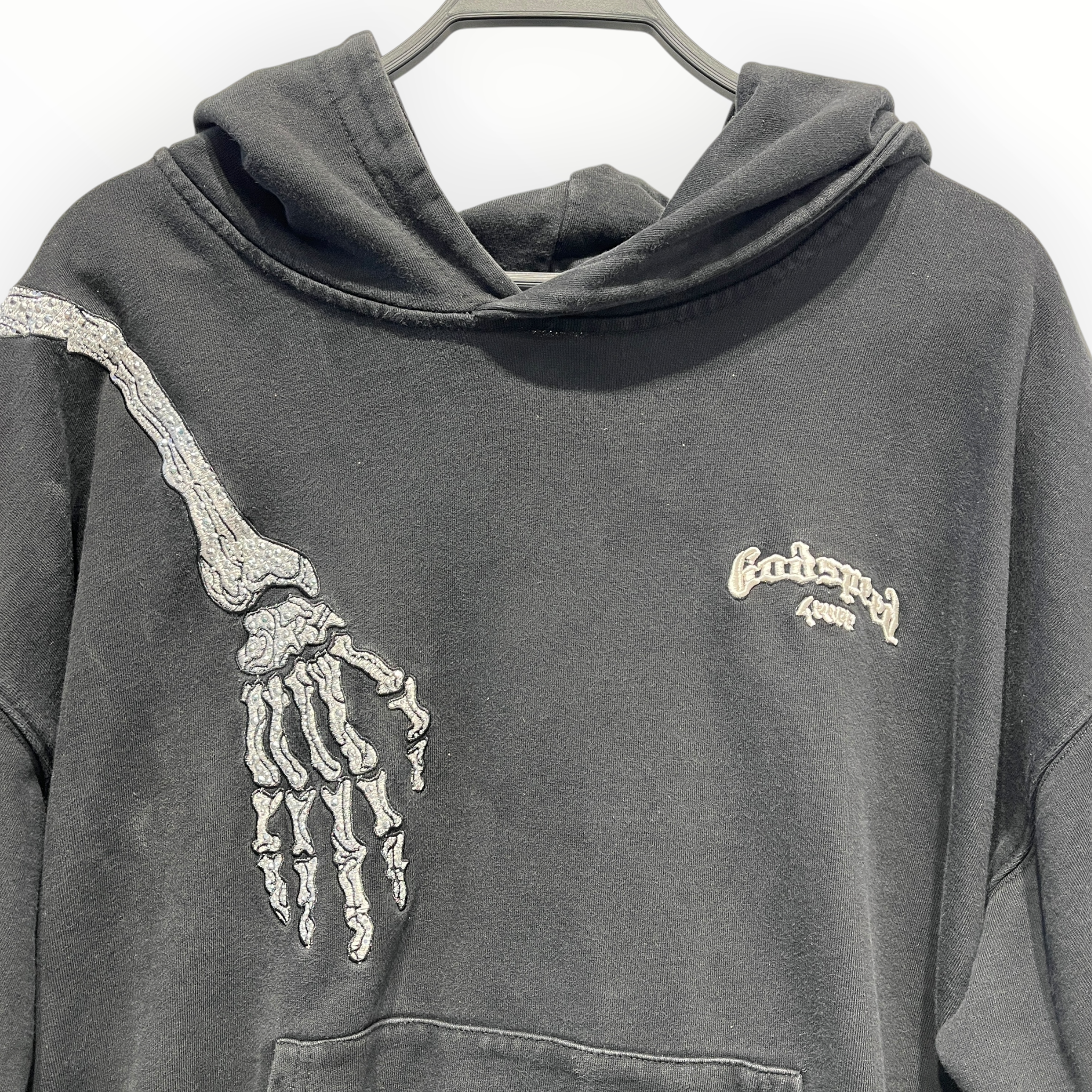 GODSPEED NEW YORK/Heavy Cardigan/XL/Cotton/BLK/Skeleton R.O.D hooie view 3