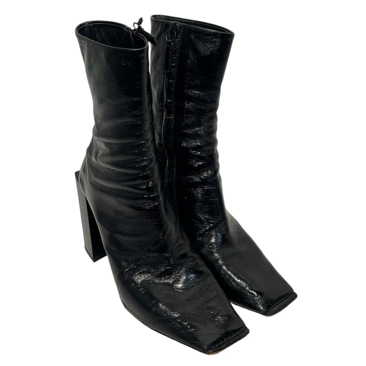 BALENCIAGA/Boots/EU 35/Leather/BLK/Patent leather heel boot view 1