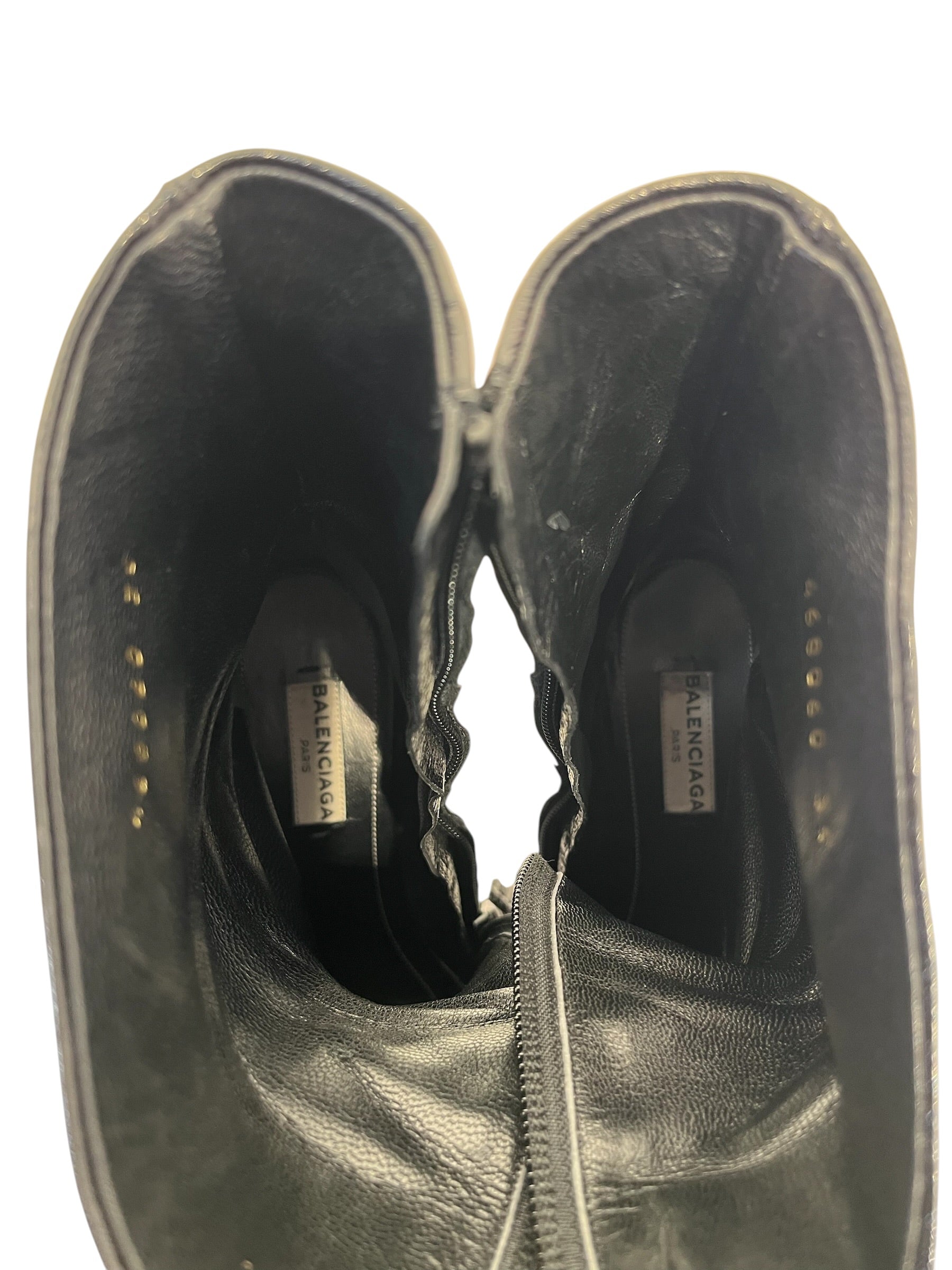 BALENCIAGA/Boots/EU 35/Leather/BLK/Patent leather heel boot view 3