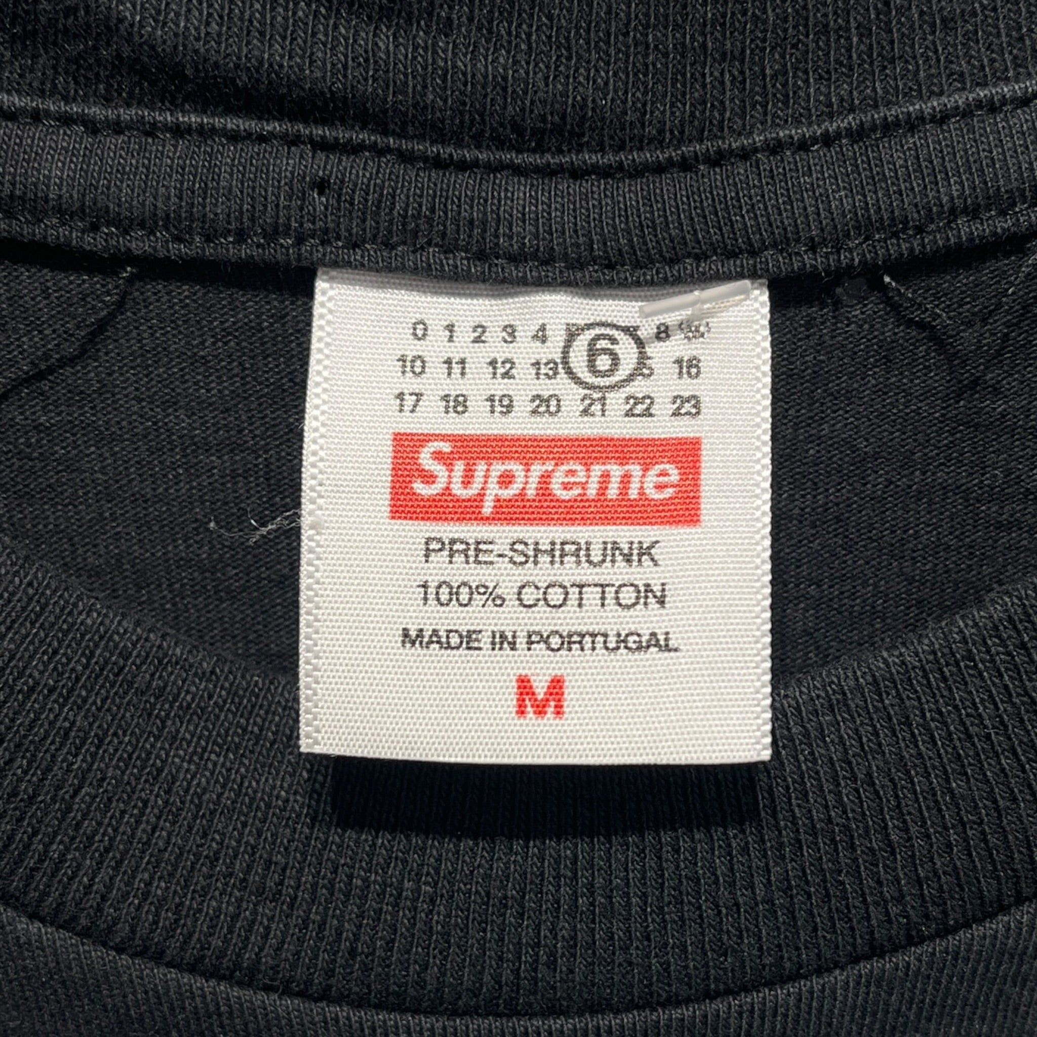 Supreme/Maison Margiela/T-Shirt/M/Cotton/BLK/Graphic/MM6 $100 ALL OVER ON NECK view 3