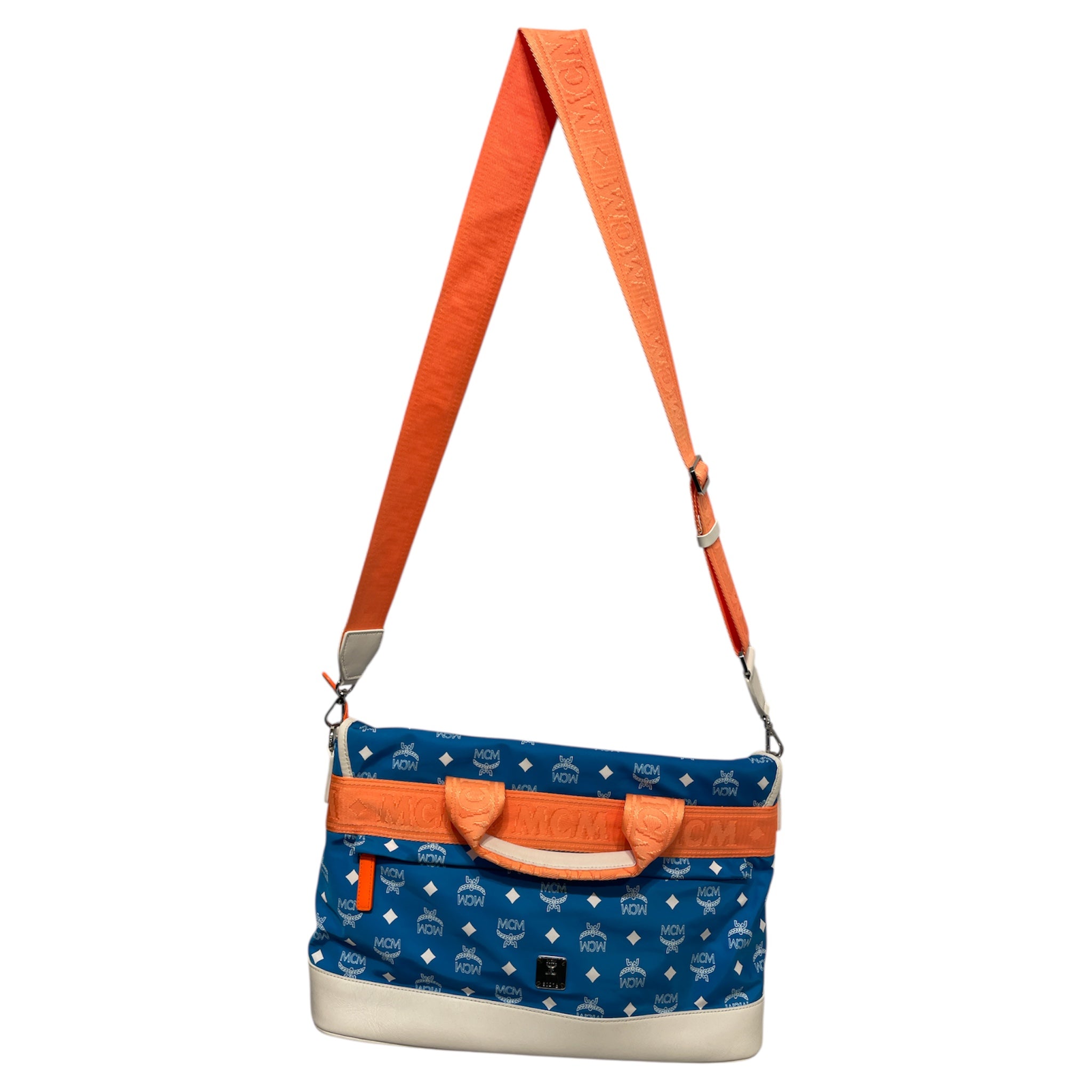 MCM/Cross Body Bag/Monogram/Nylon/BLU/ORANGE/BLUE view 2