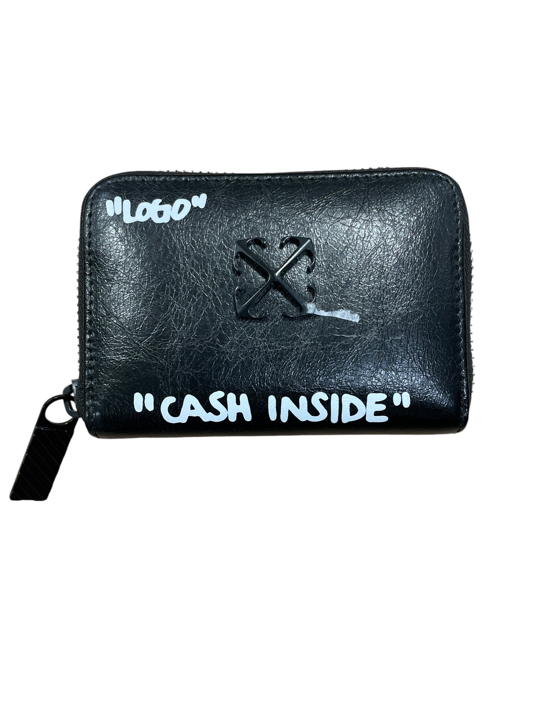 OFF-WHITE/Wallet/Leather/BLK/M's/"Cash Inside" view 1
