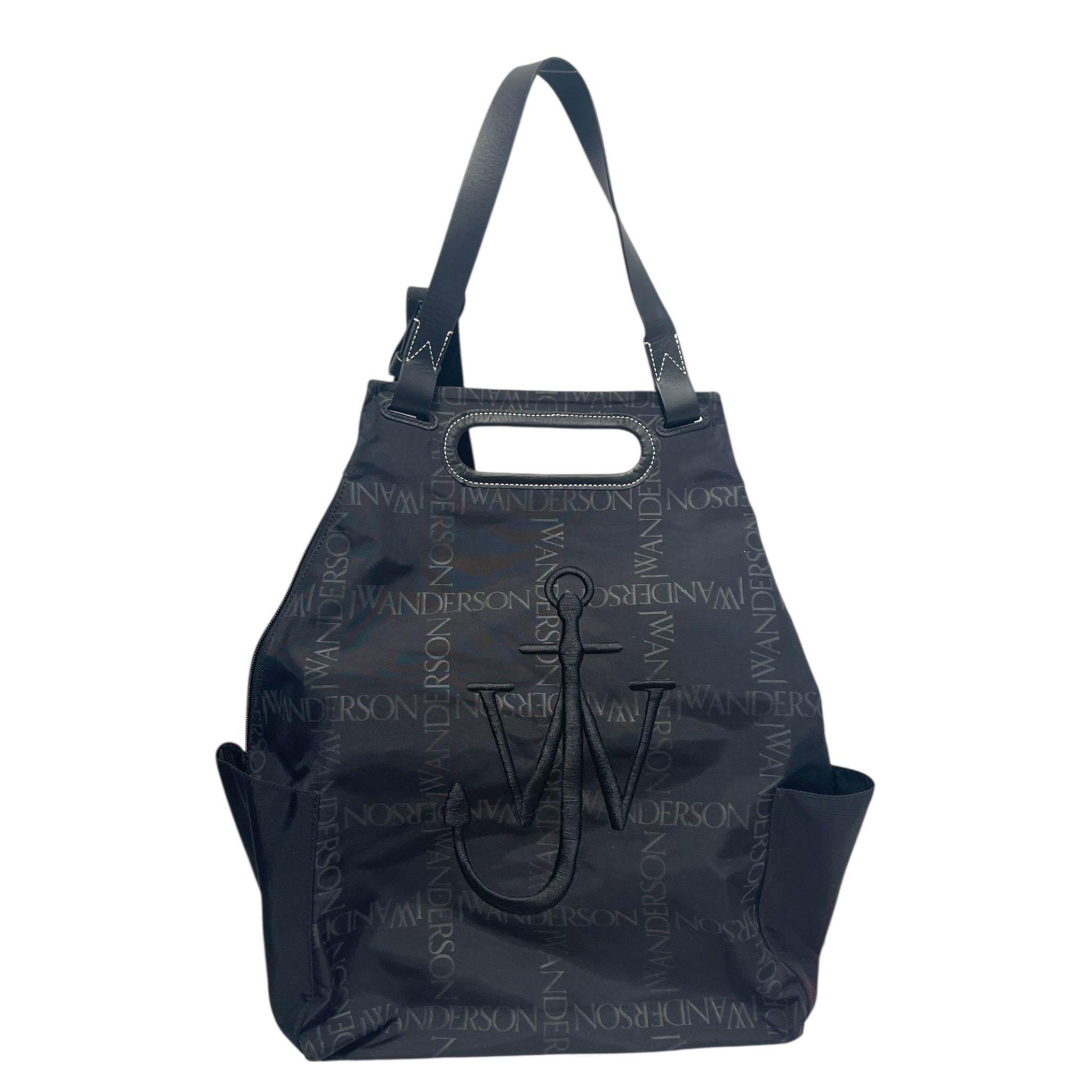 JW ANDERSON(J.W.ANDERSON)/Backpack/L/All Over Print/Nylon/BLK/Anchor logo packpack view 1