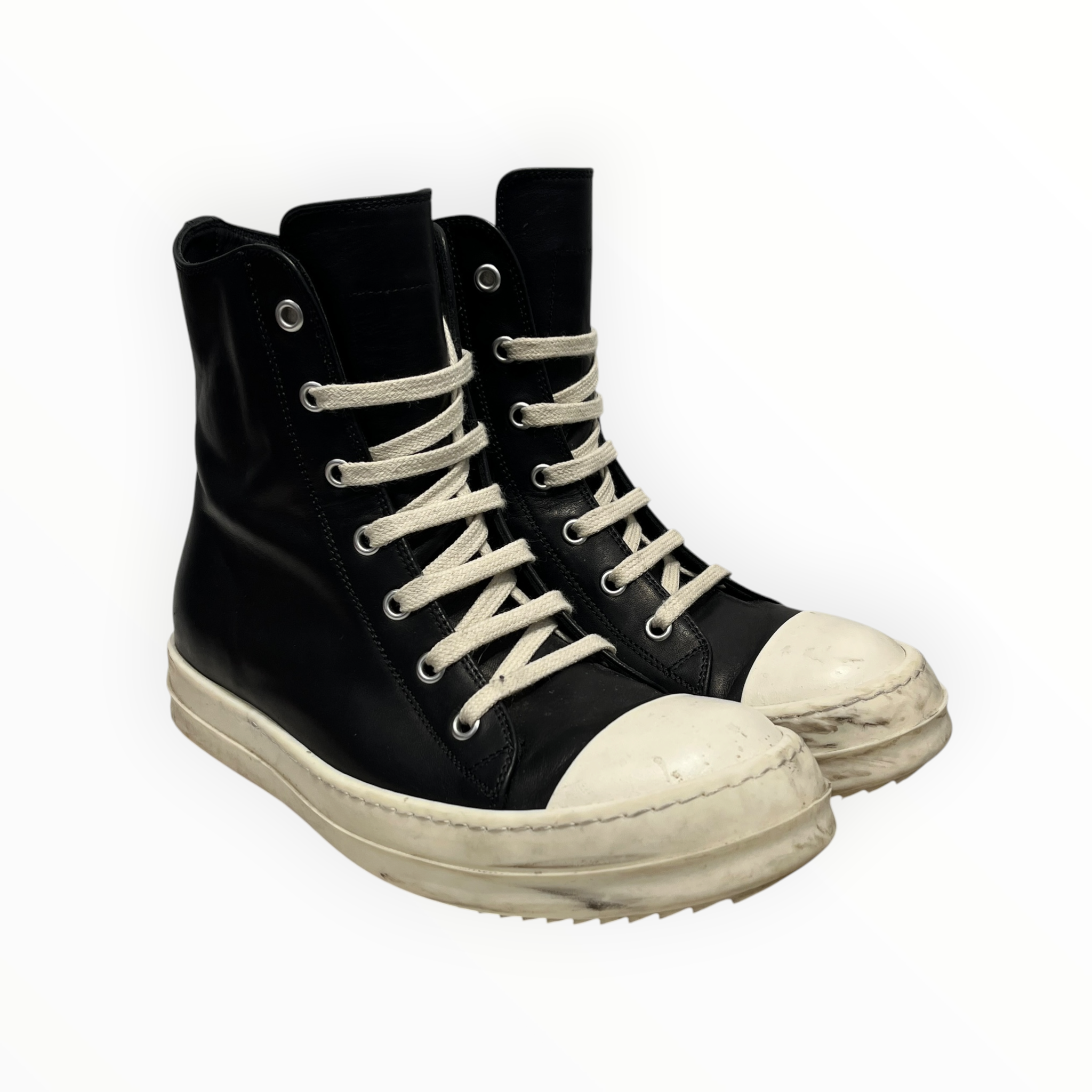 Rick Owens/Hi-Sneakers/US 6.5/Leather/BLK/RAMONES view 1