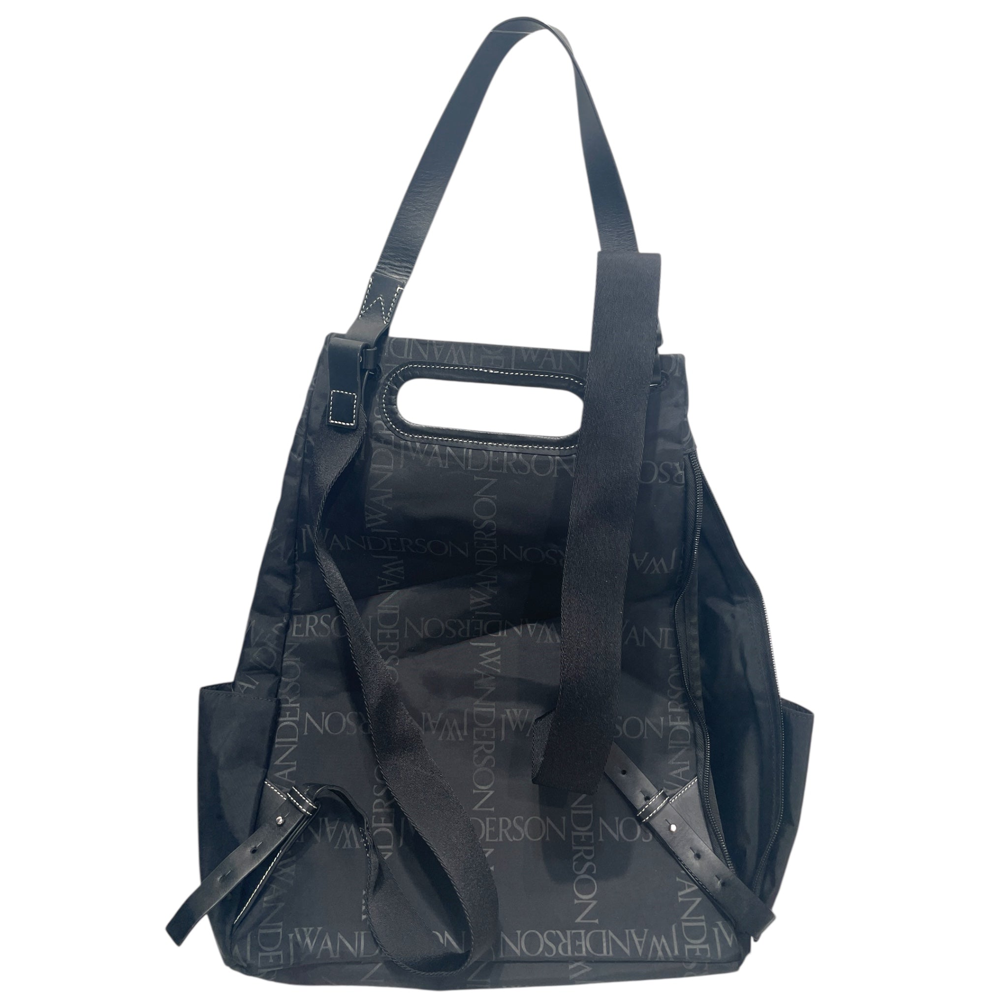 JW ANDERSON(J.W.ANDERSON)/Backpack/L/All Over Print/Nylon/BLK/Anchor logo packpack view 3