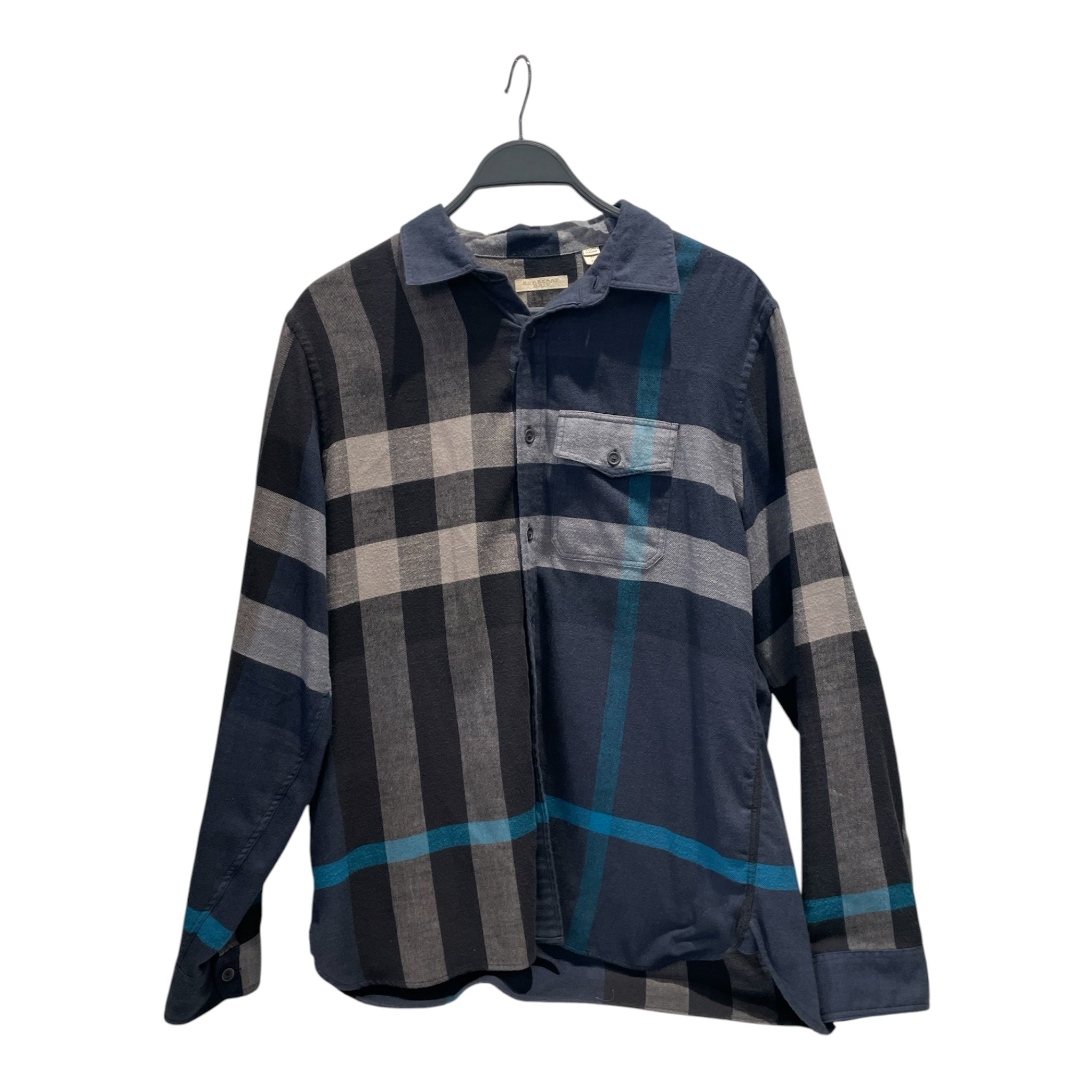 BURBERRY/Shirt/XL/Cotton/BLU/Plaid/ view 1