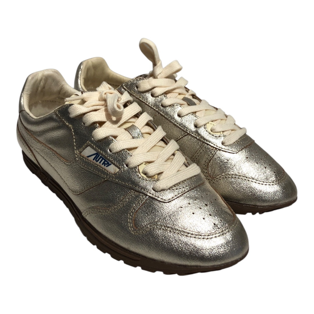 AUTRY/Low-Sneakers/EU 39/GLD/METALIC CREAM LACE BROWN SOLE view 1
