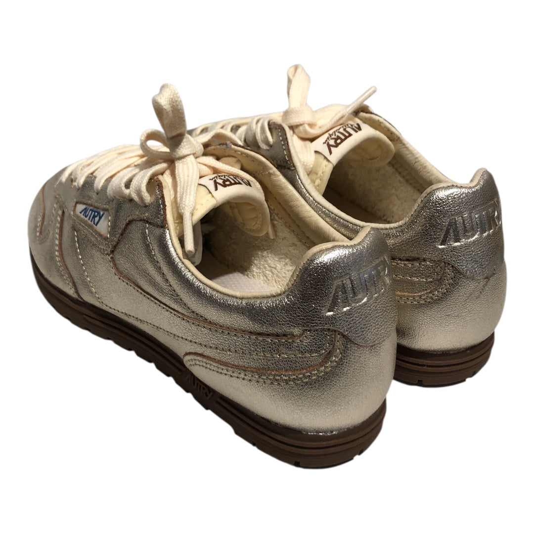 AUTRY/Low-Sneakers/EU 39/GLD/METALIC CREAM LACE BROWN SOLE view 2