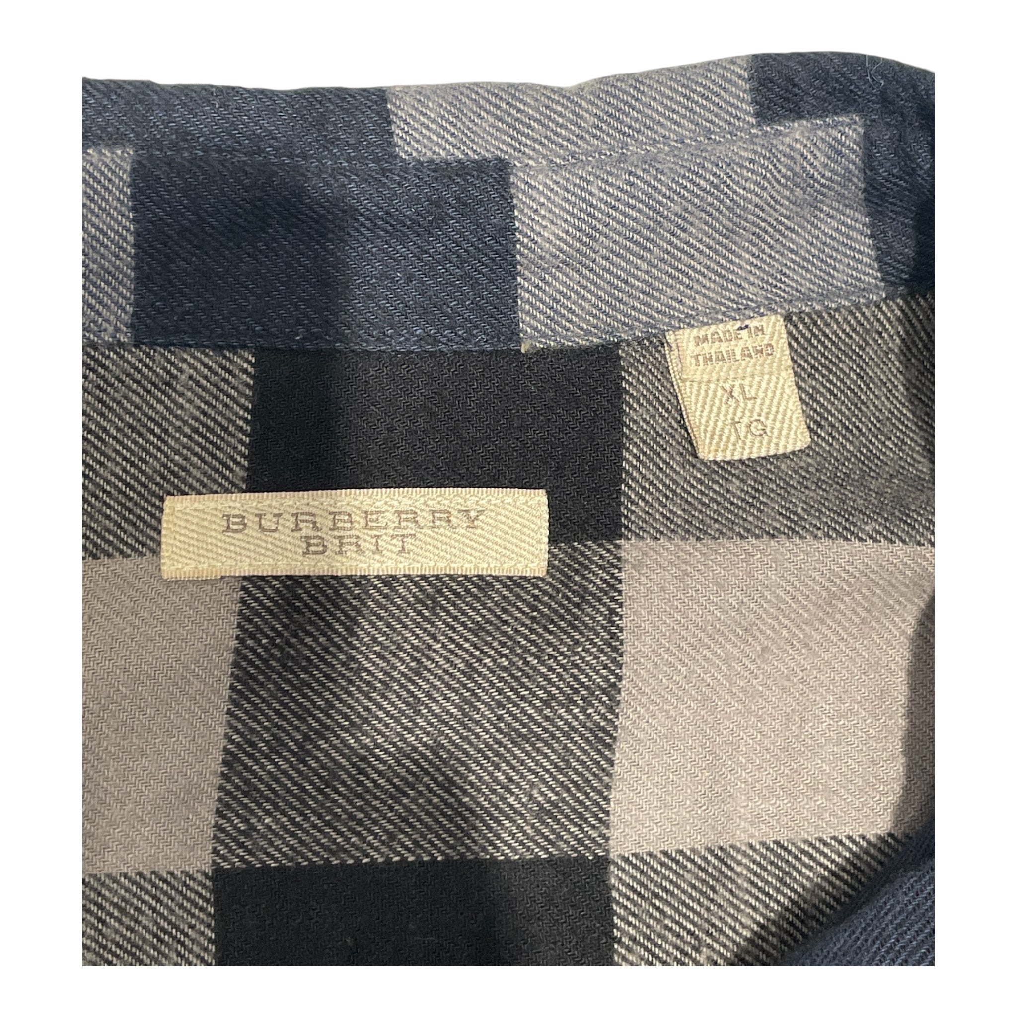 BURBERRY/Shirt/XL/Cotton/BLU/Plaid/ view 3