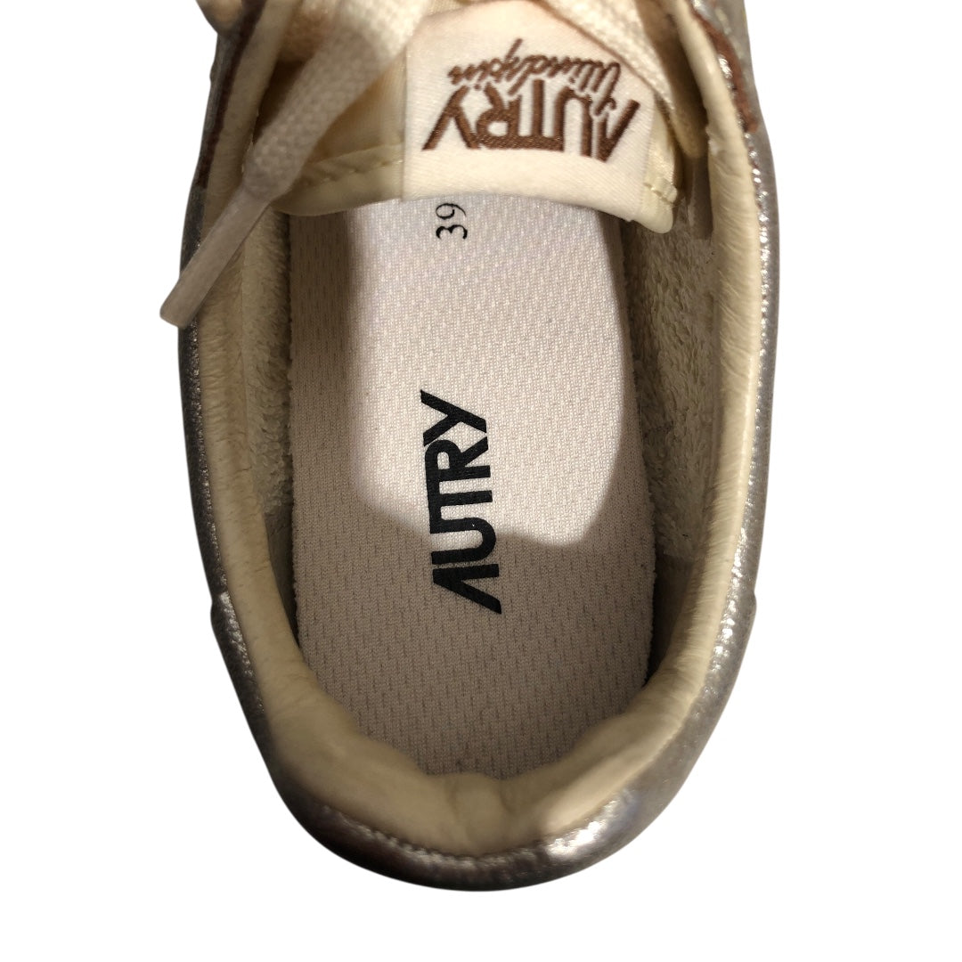 AUTRY/Low-Sneakers/EU 39/GLD/METALIC CREAM LACE BROWN SOLE view 3
